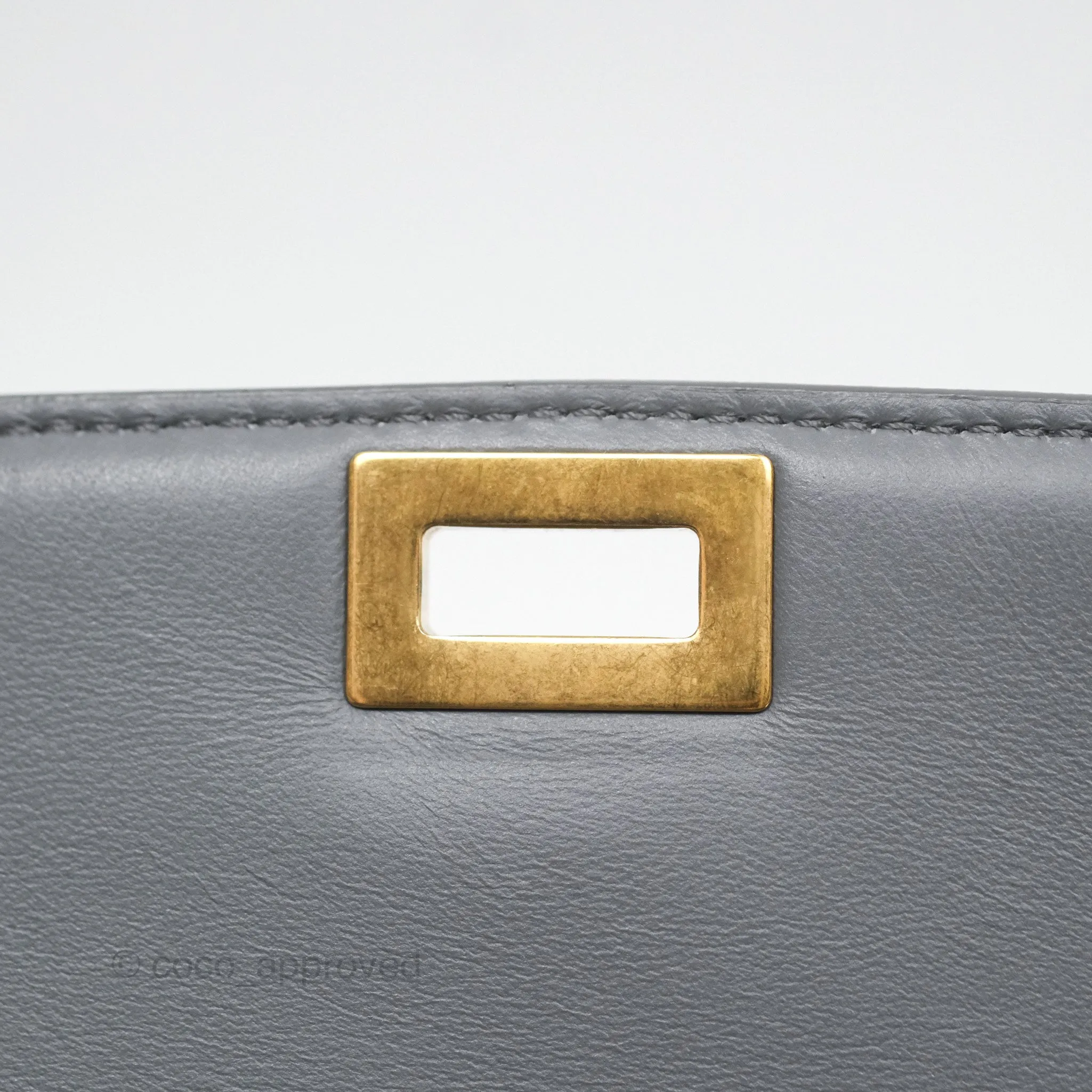 Celine Medium Classic Box Flap Grey Liege Calfskin