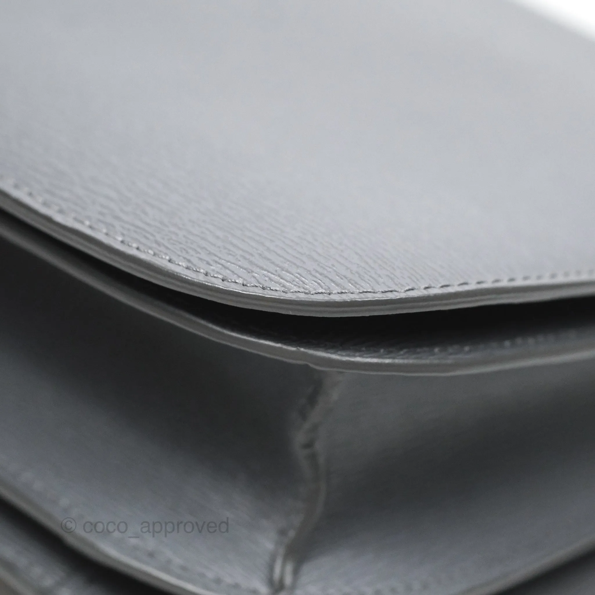 Celine Medium Classic Box Flap Grey Liege Calfskin