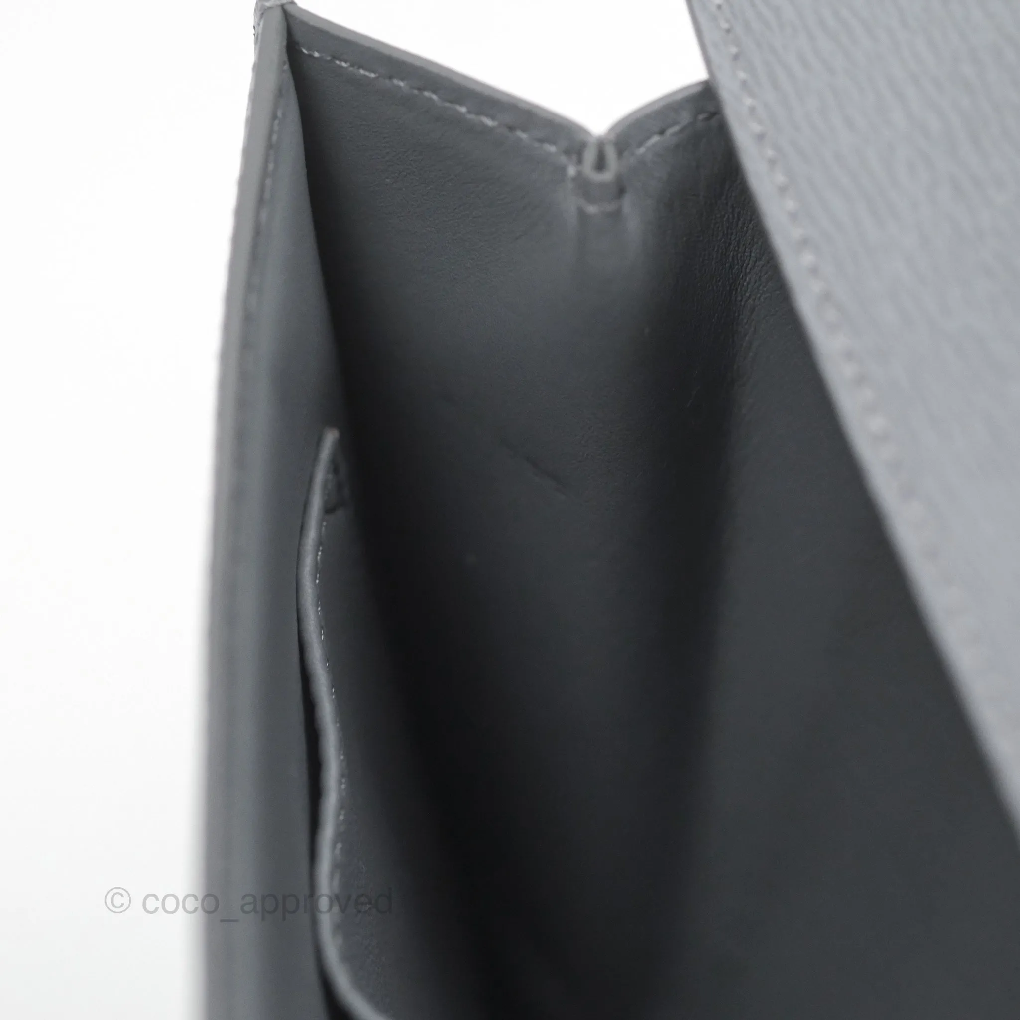 Celine Medium Classic Box Flap Grey Liege Calfskin