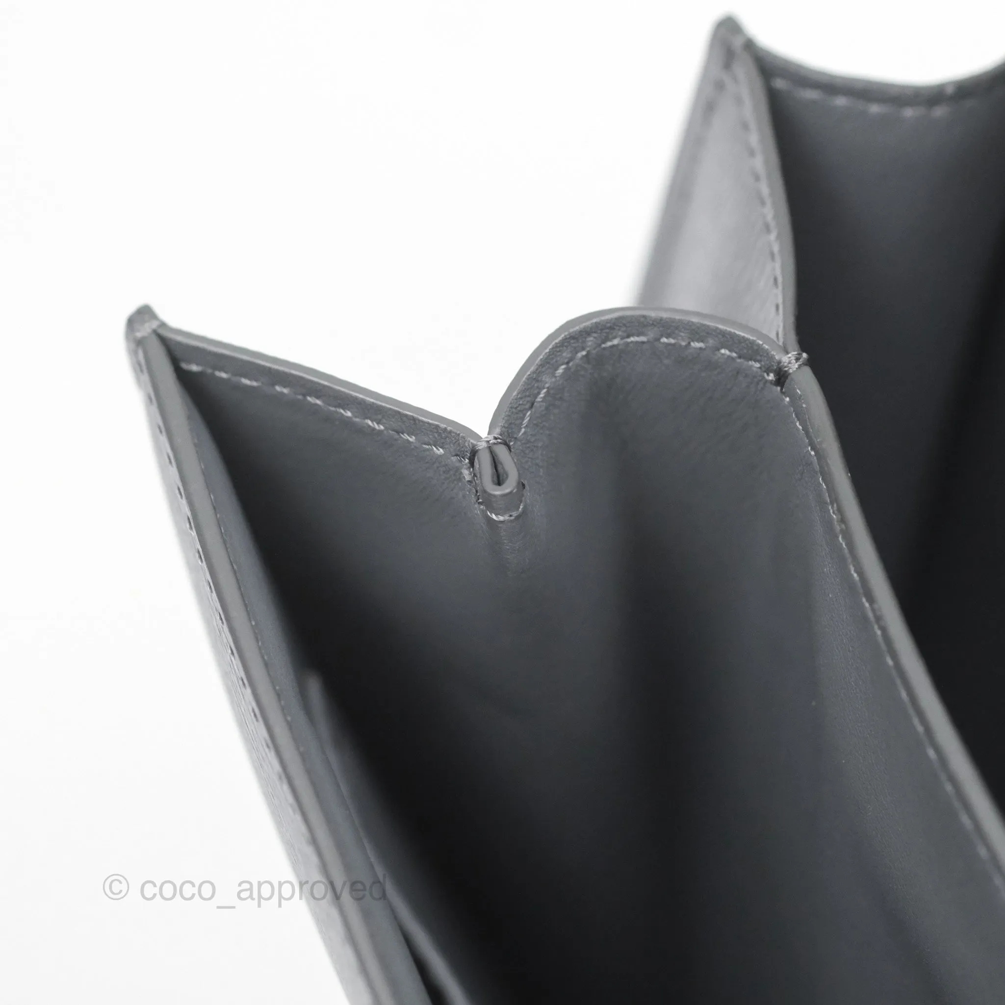 Celine Medium Classic Box Flap Grey Liege Calfskin
