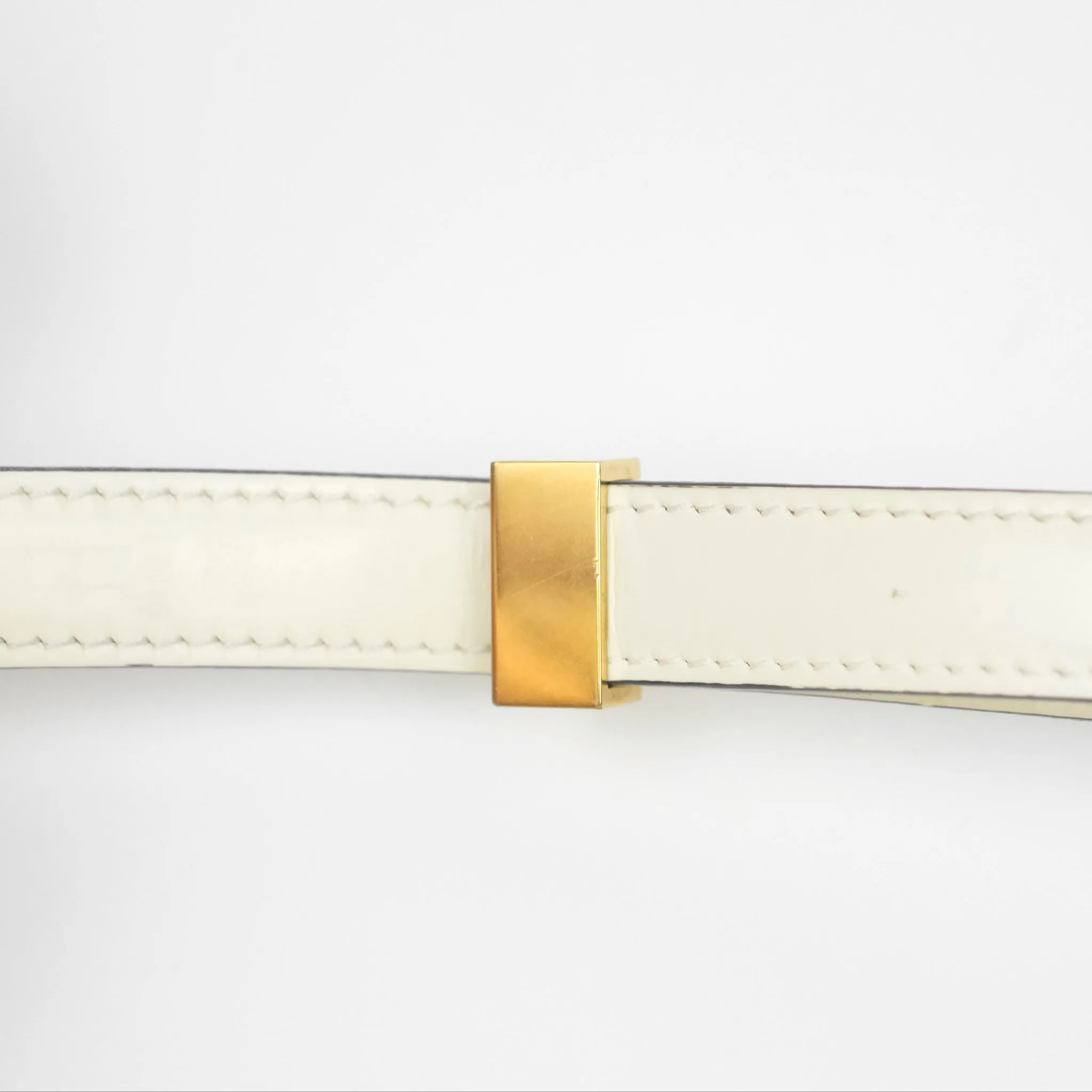 Celine Medium Classic Box Flap White Patent Gold Hardware