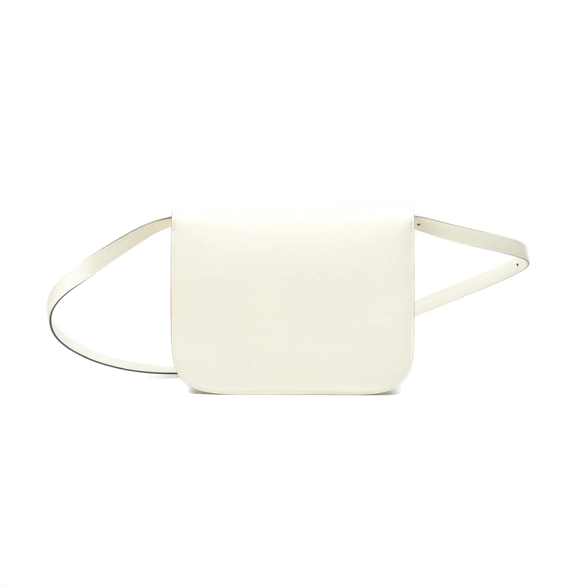 Celine Medium Classic Box Flap White Patent Gold Hardware
