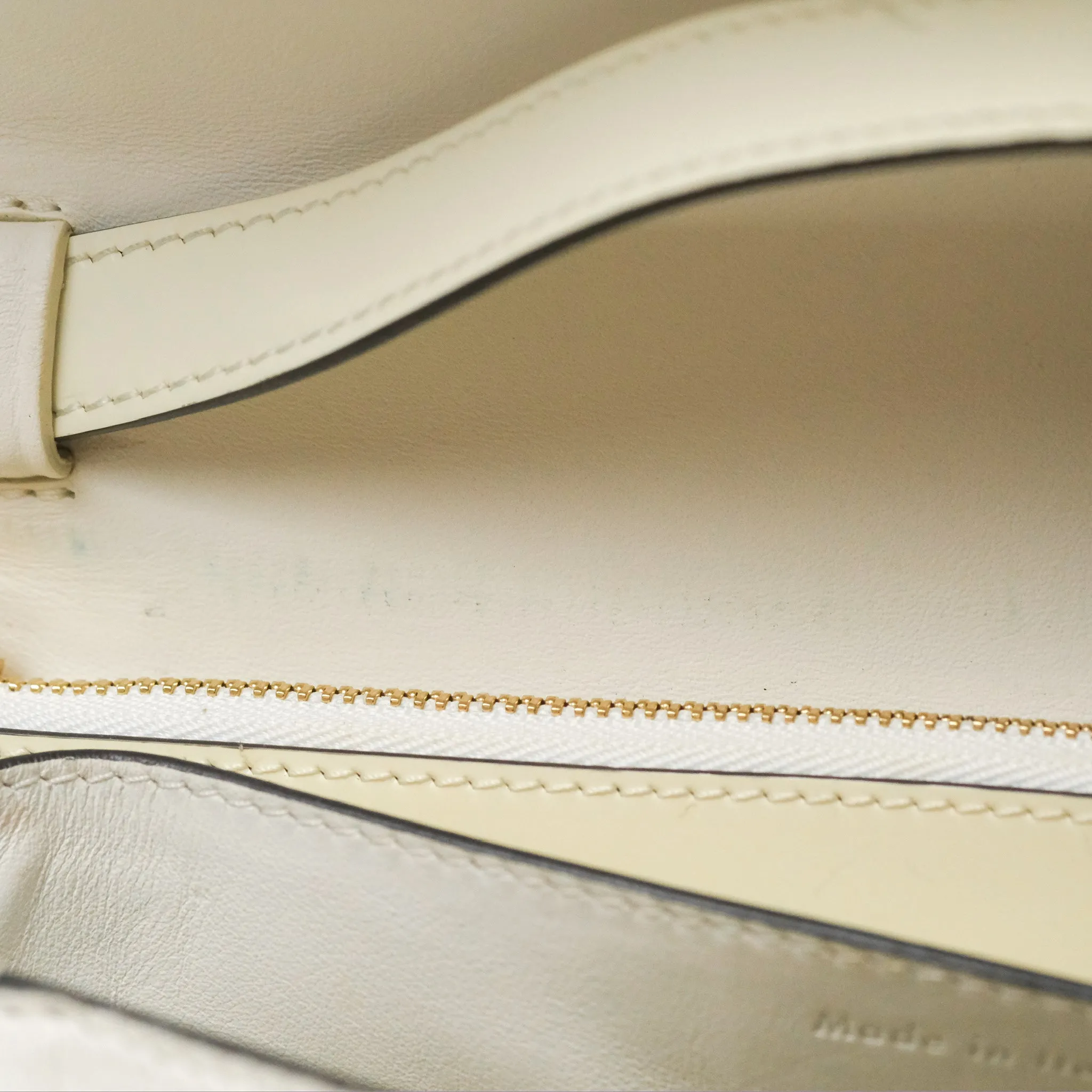 Celine Medium Classic Box Flap White Patent Gold Hardware