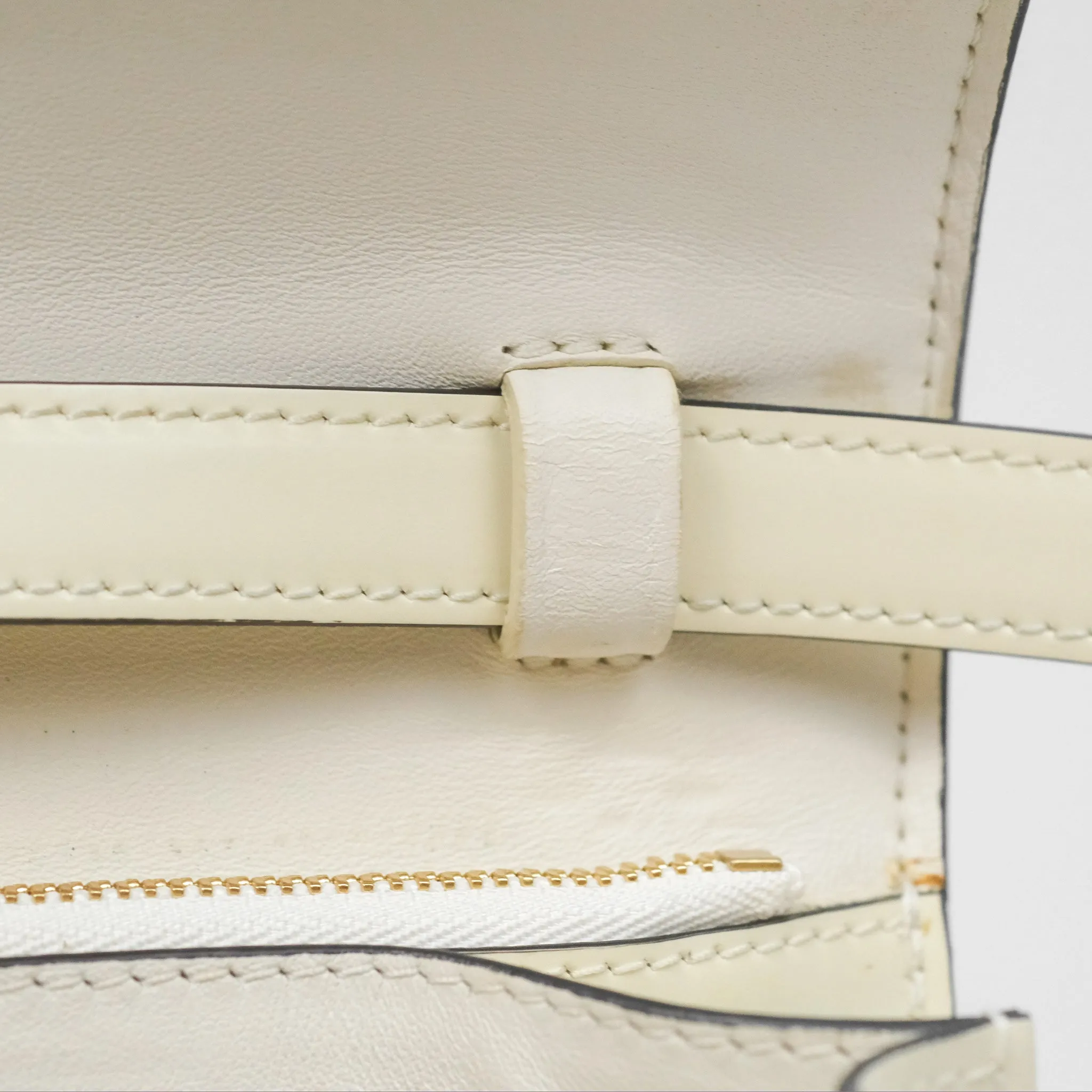 Celine Medium Classic Box Flap White Patent Gold Hardware