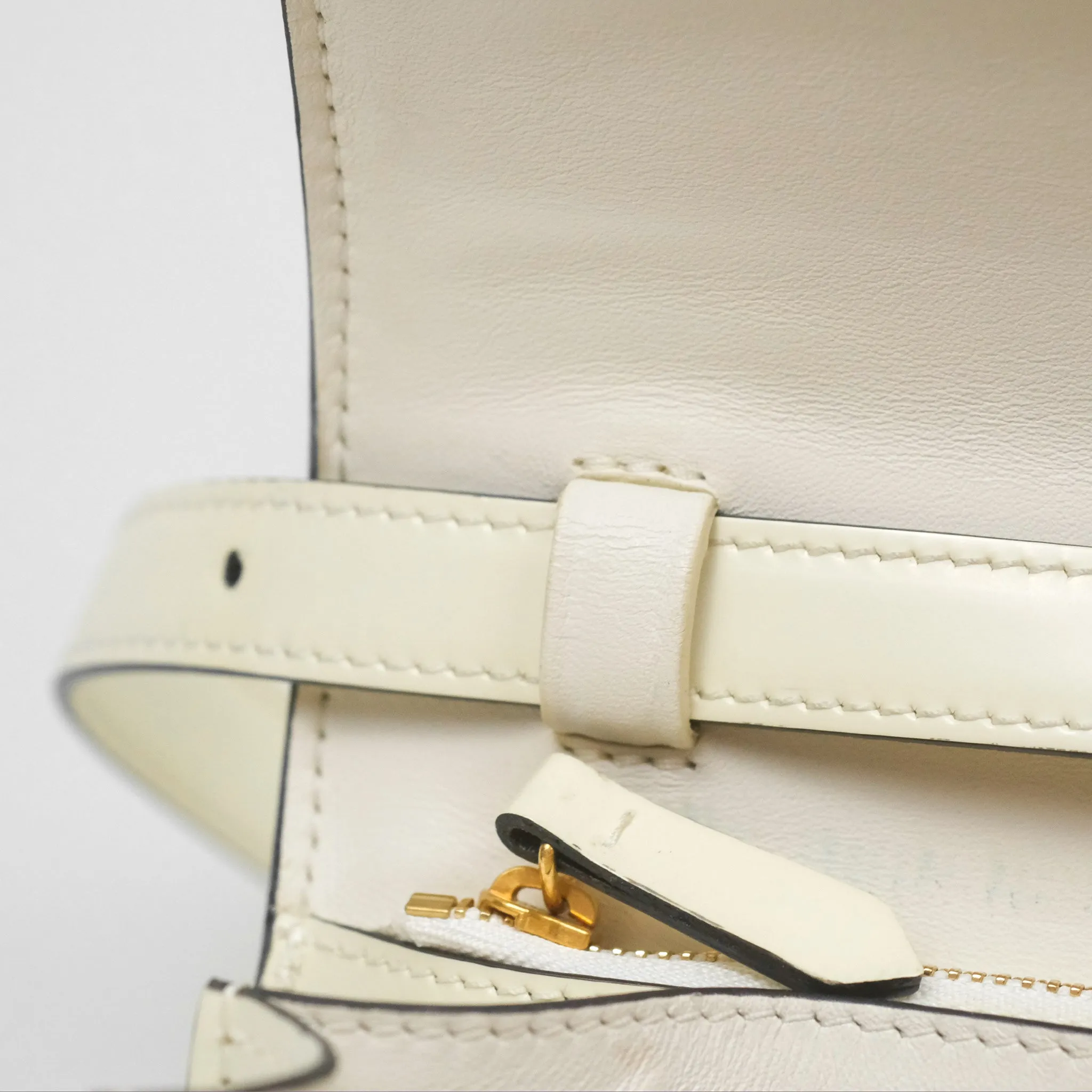 Celine Medium Classic Box Flap White Patent Gold Hardware