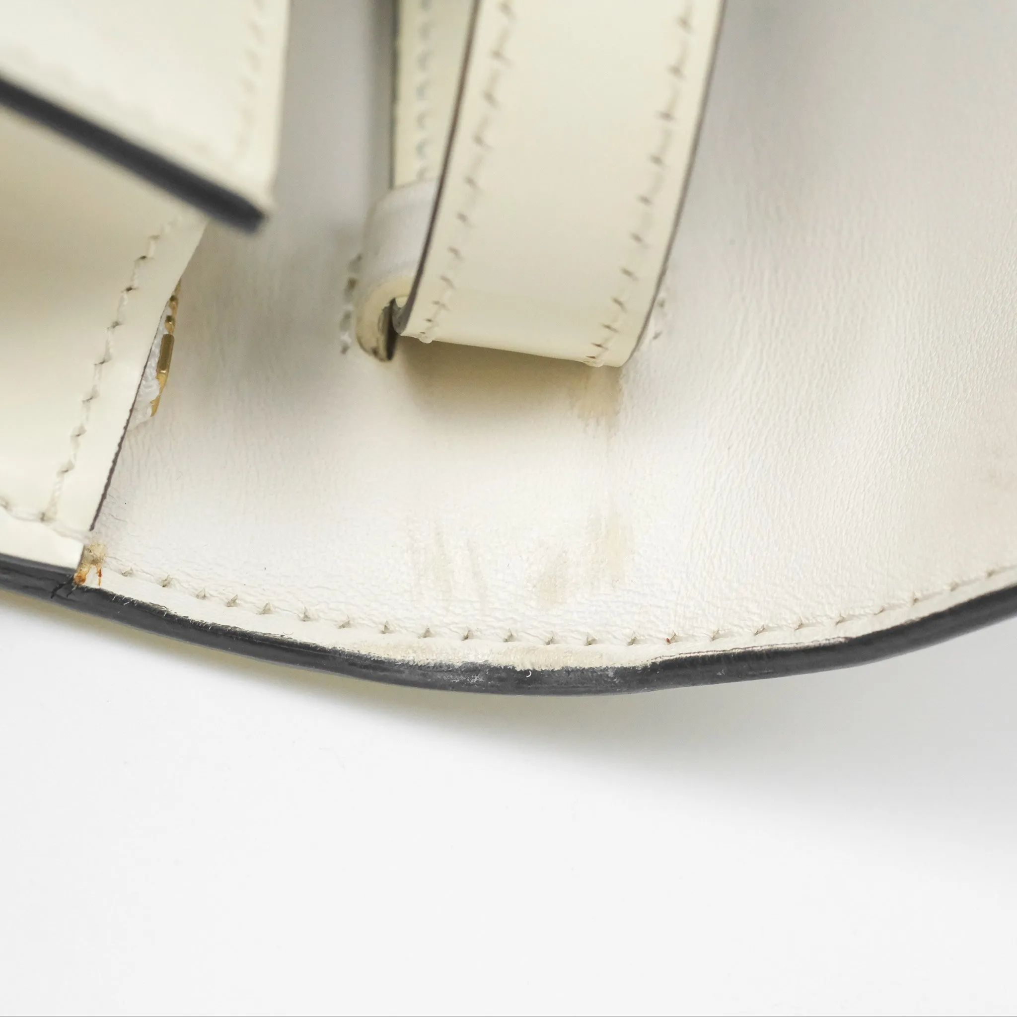 Celine Medium Classic Box Flap White Patent Gold Hardware