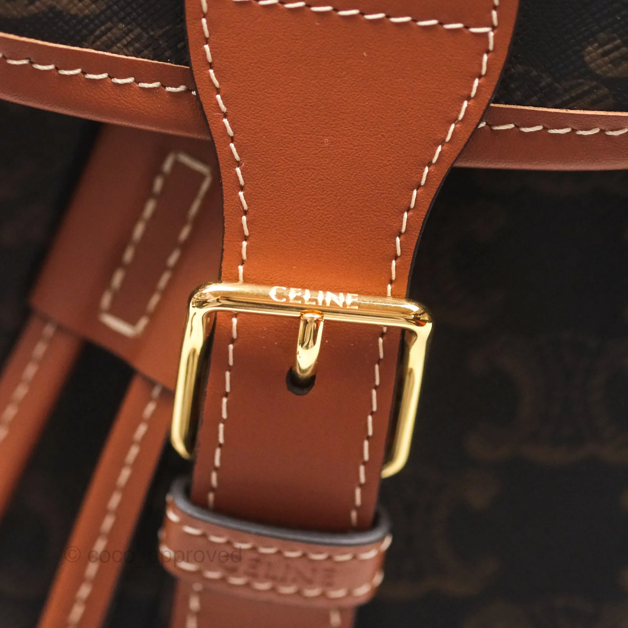 Celine Medium Folco Backpack in Triomphe Canvas Calfskin