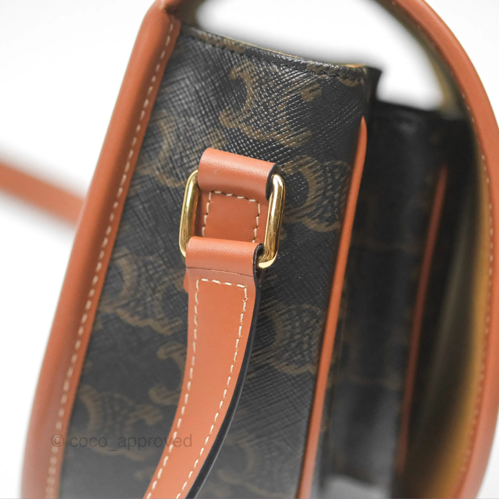 Celine Medium Folco Bag Triomphe Canvas Tan
