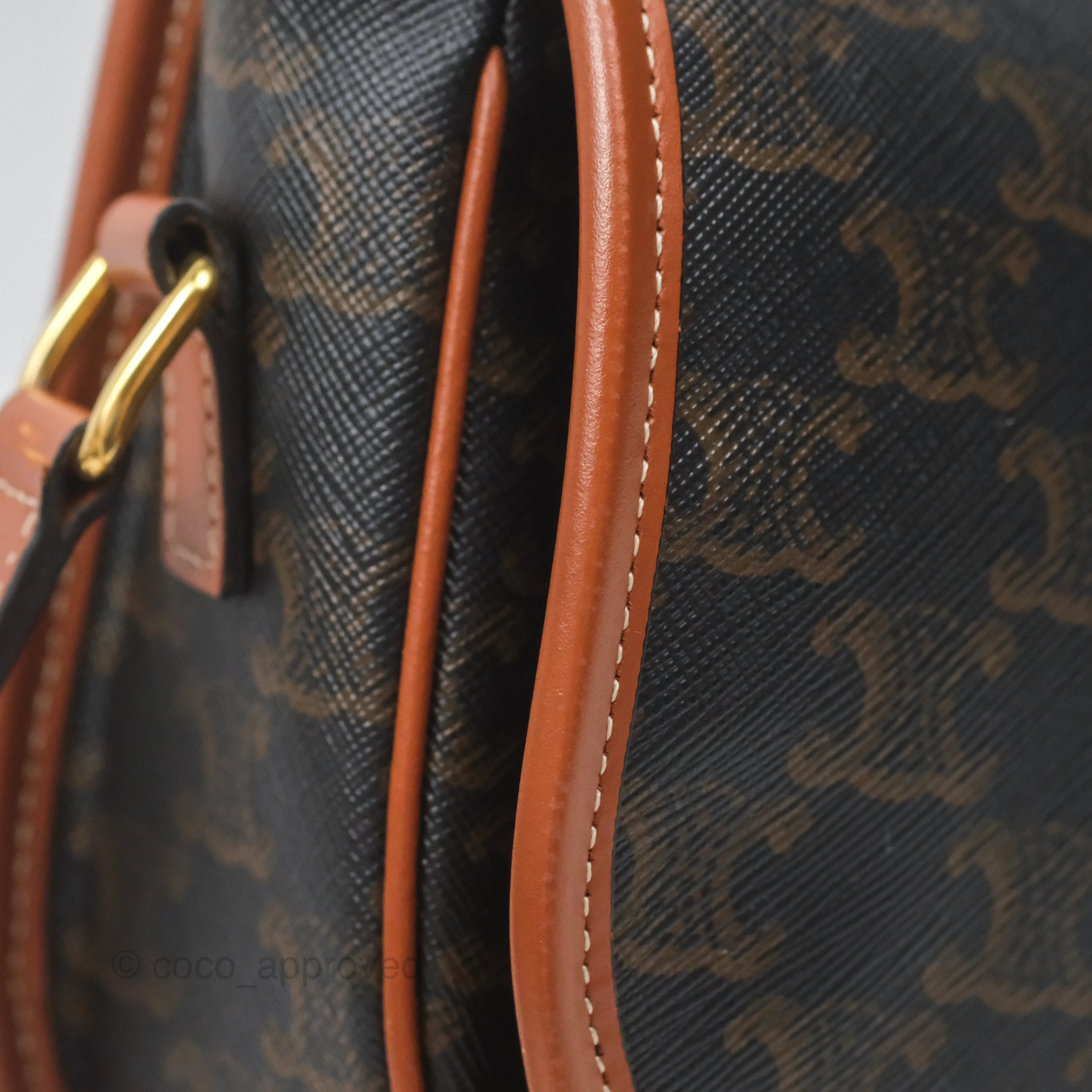 Celine Medium Folco Bag Triomphe Canvas Tan