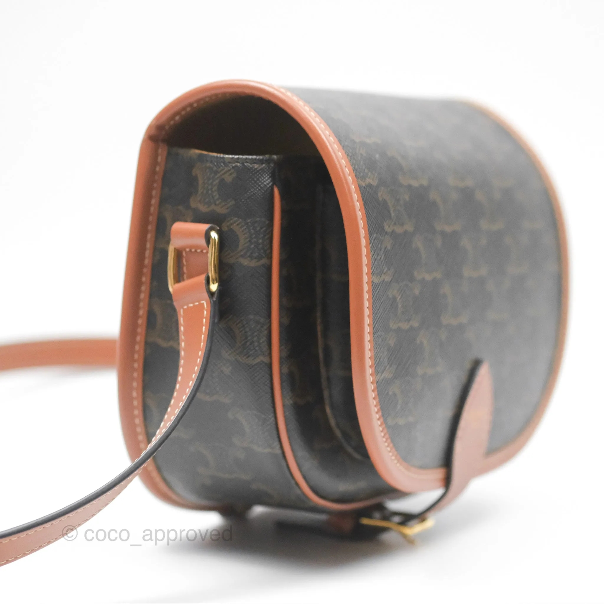 Celine Medium Folco Bag Triomphe Canvas Tan