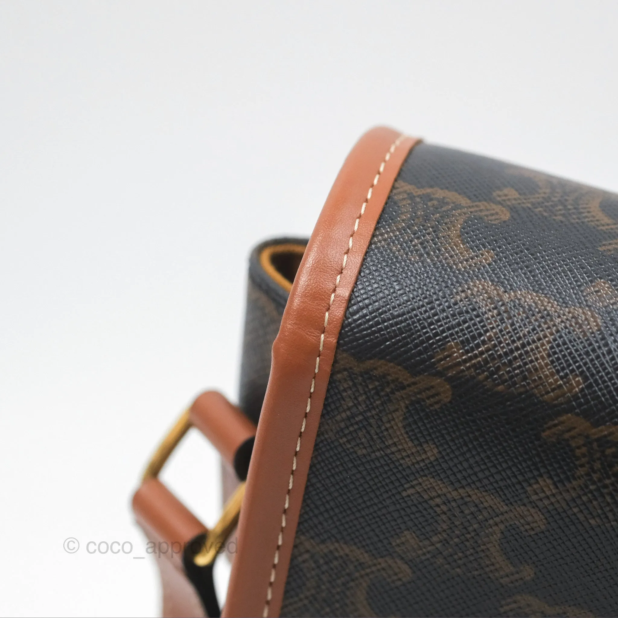 Celine Medium Folco Bag Triomphe Canvas Tan