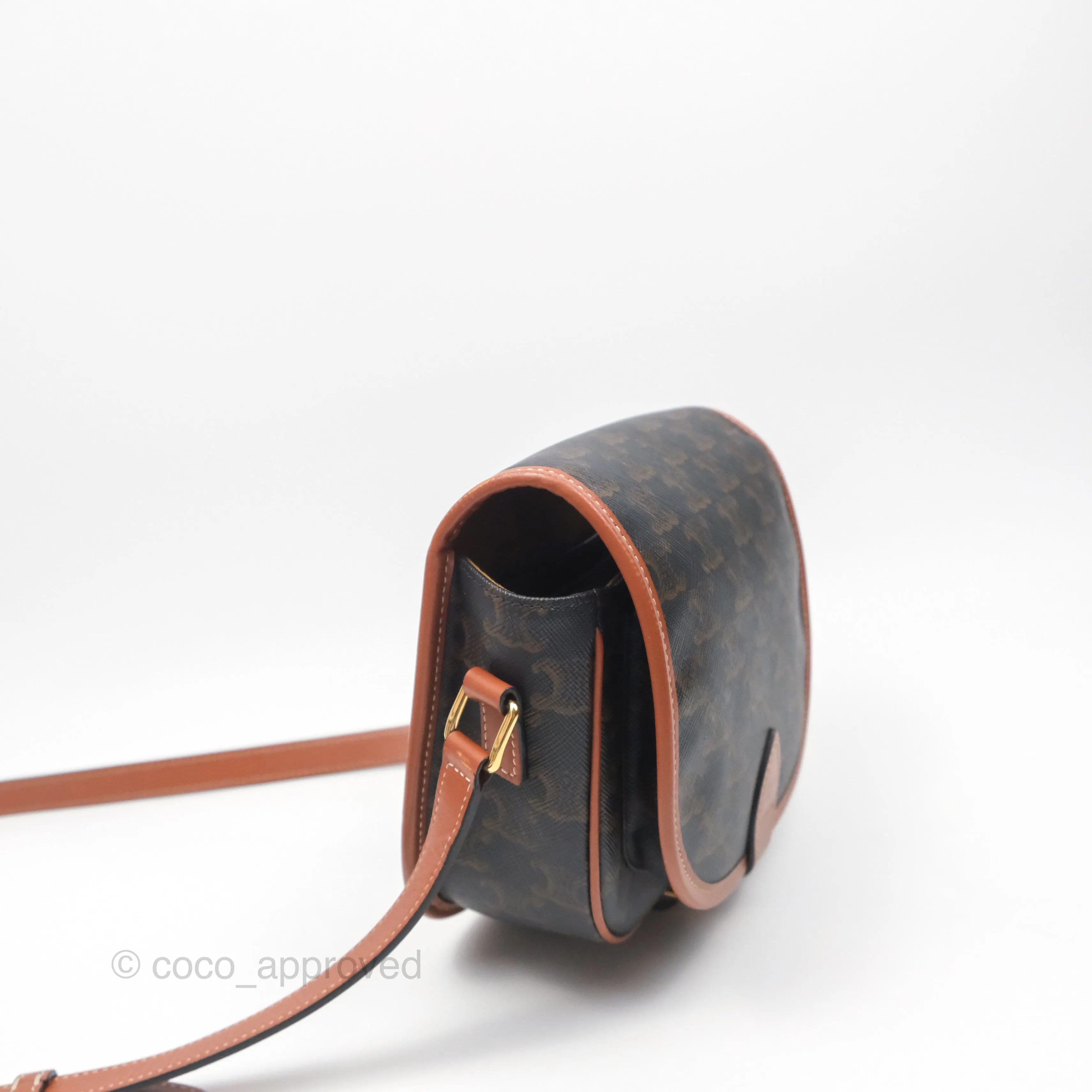 Celine Medium Folco Bag Triomphe Canvas Tan
