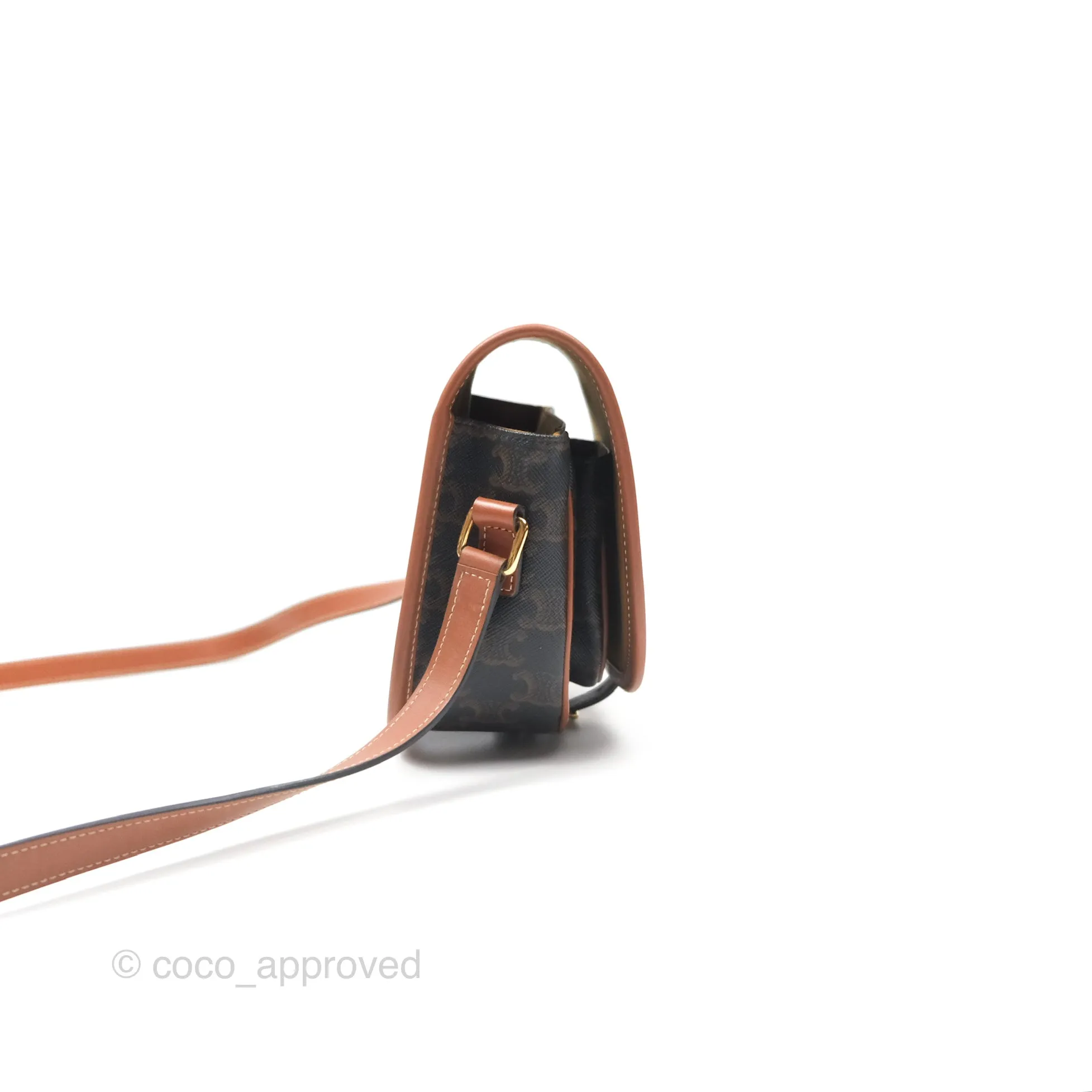 Celine Medium Folco Bag Triomphe Canvas Tan