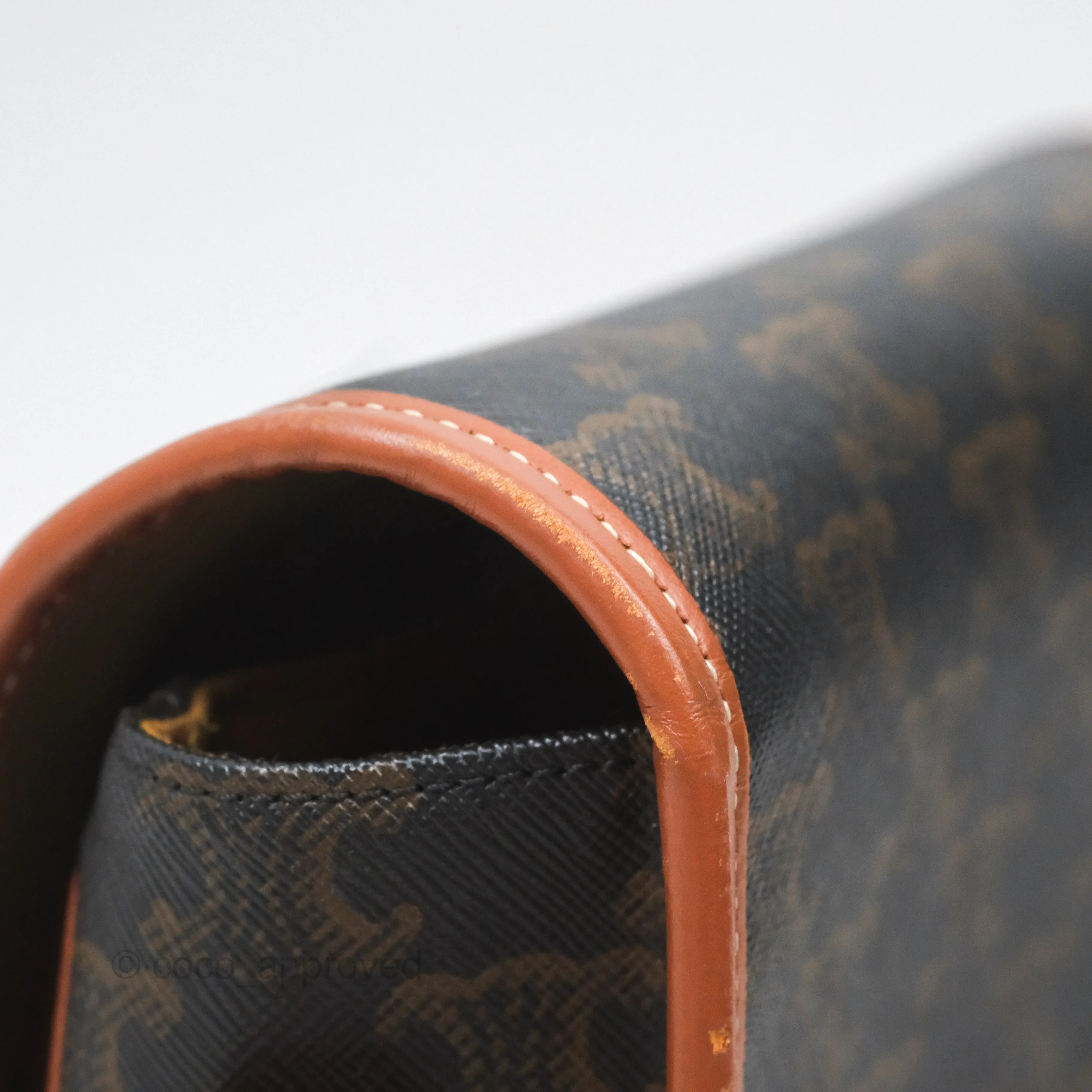 Celine Medium Folco Bag Triomphe Canvas Tan