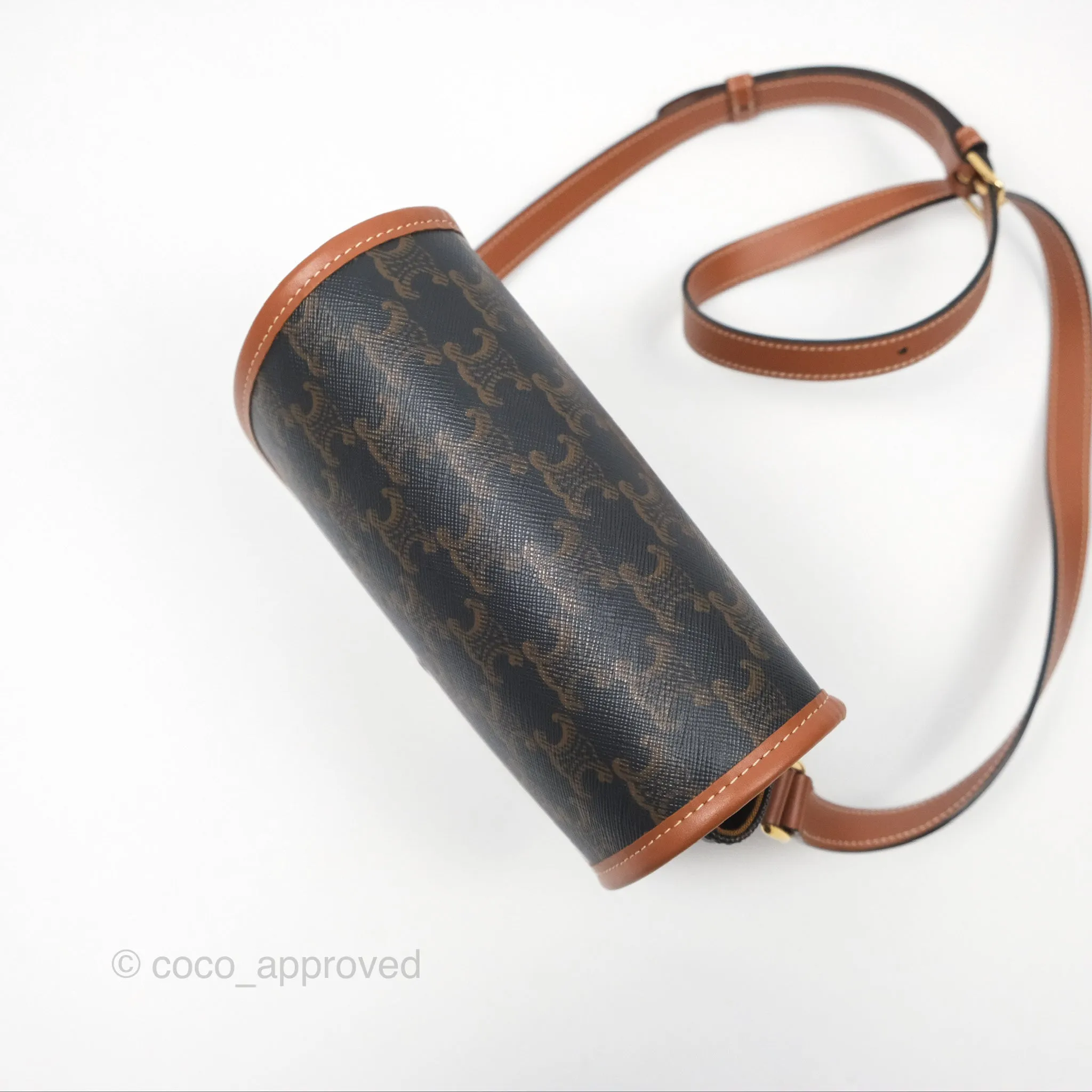 Celine Medium Folco Bag Triomphe Canvas Tan