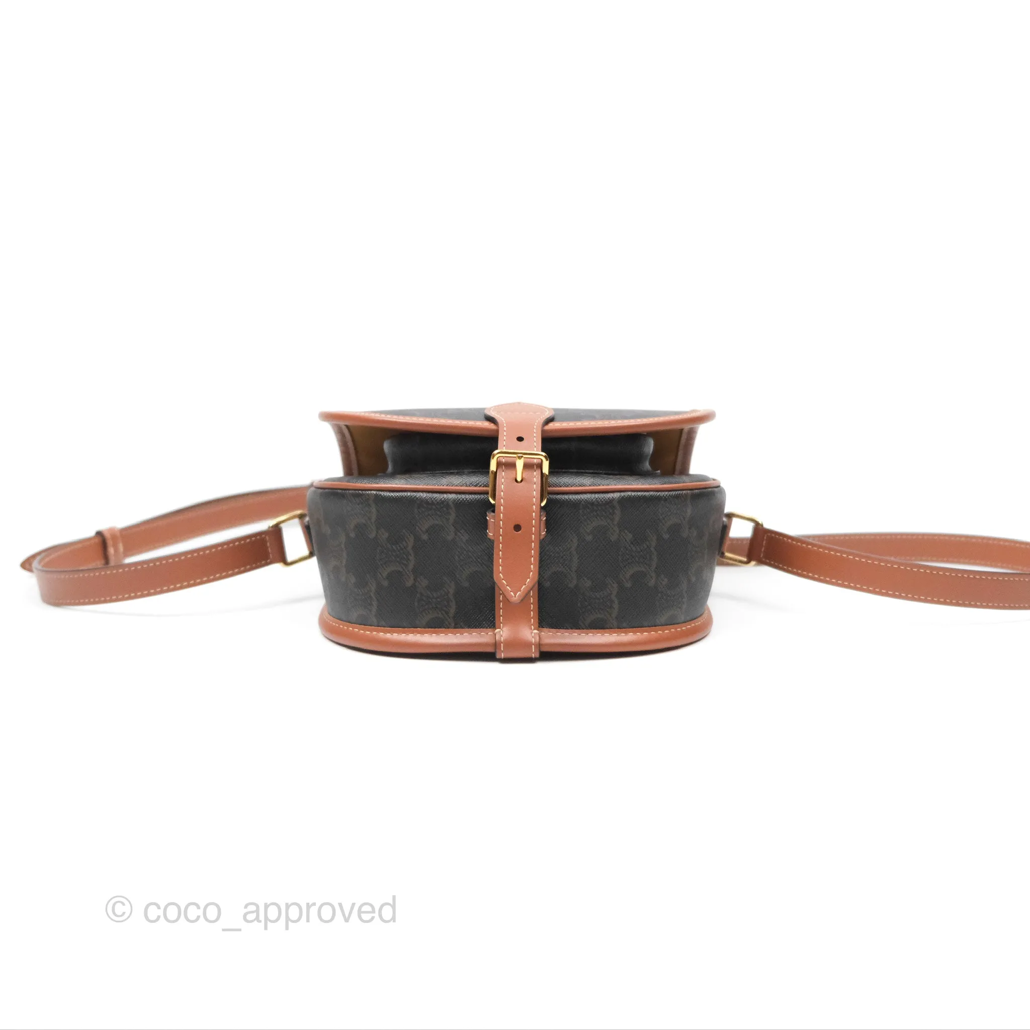 Celine Medium Folco Bag Triomphe Canvas Tan