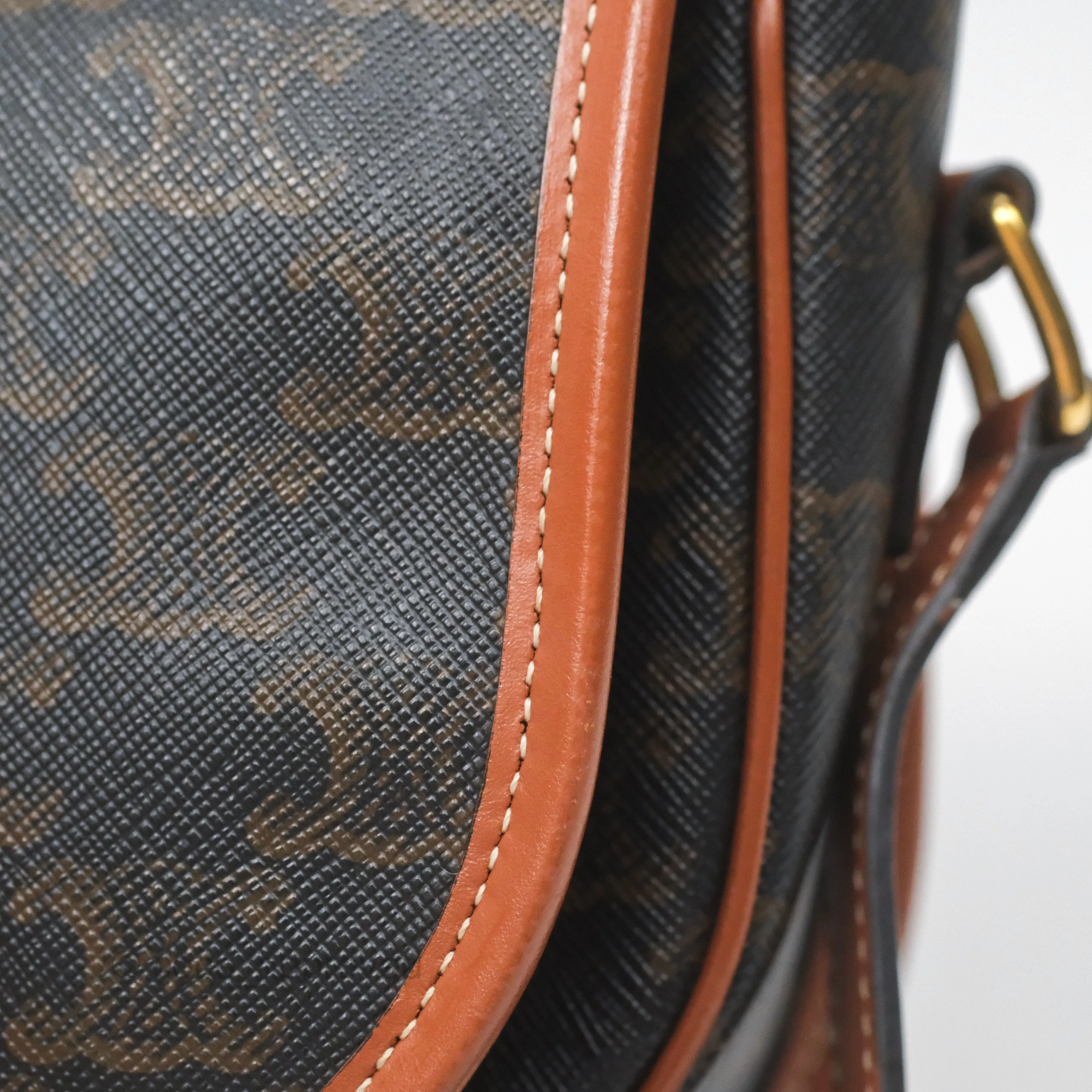 Celine Medium Folco Bag Triomphe Canvas Tan