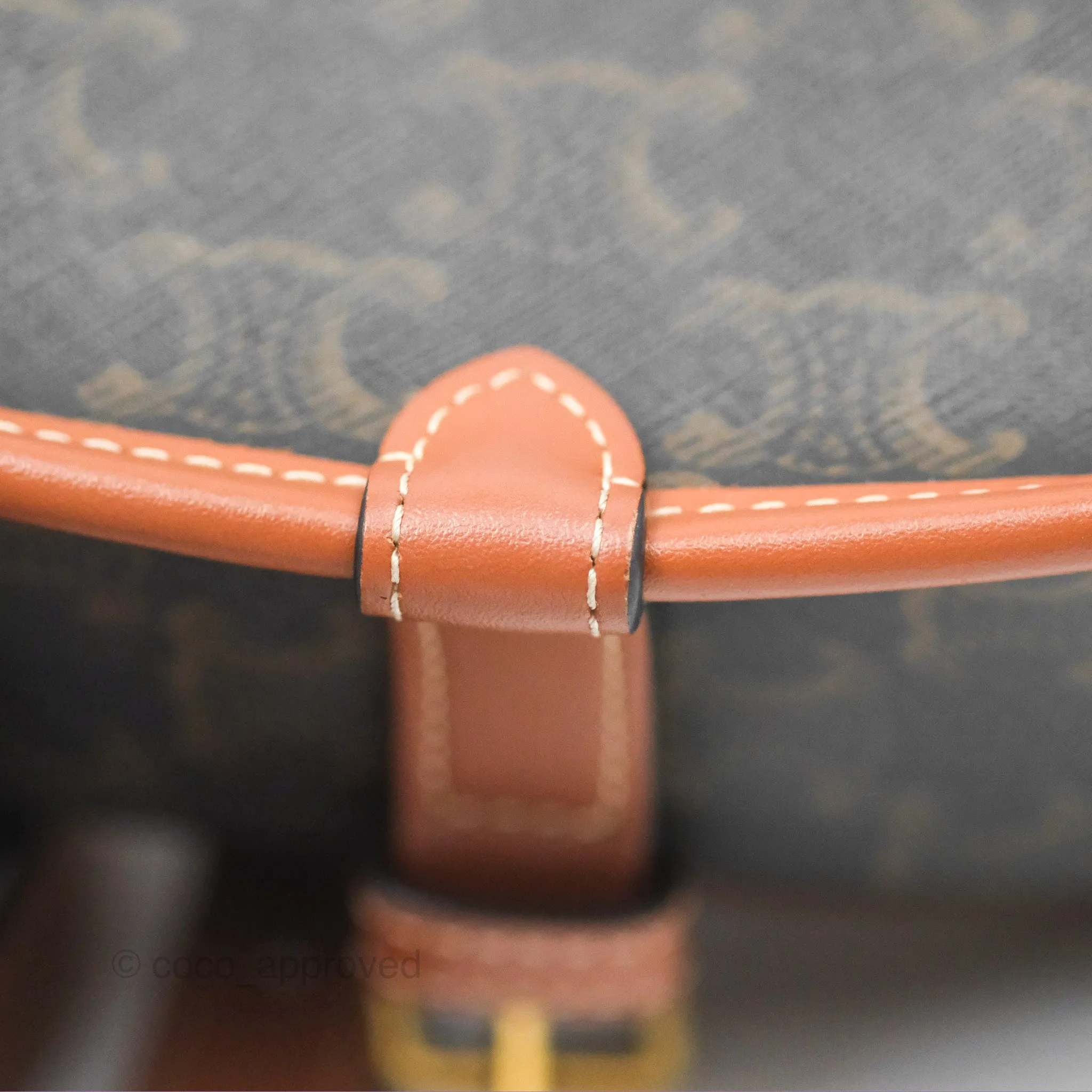 Celine Medium Folco Bag Triomphe Canvas Tan