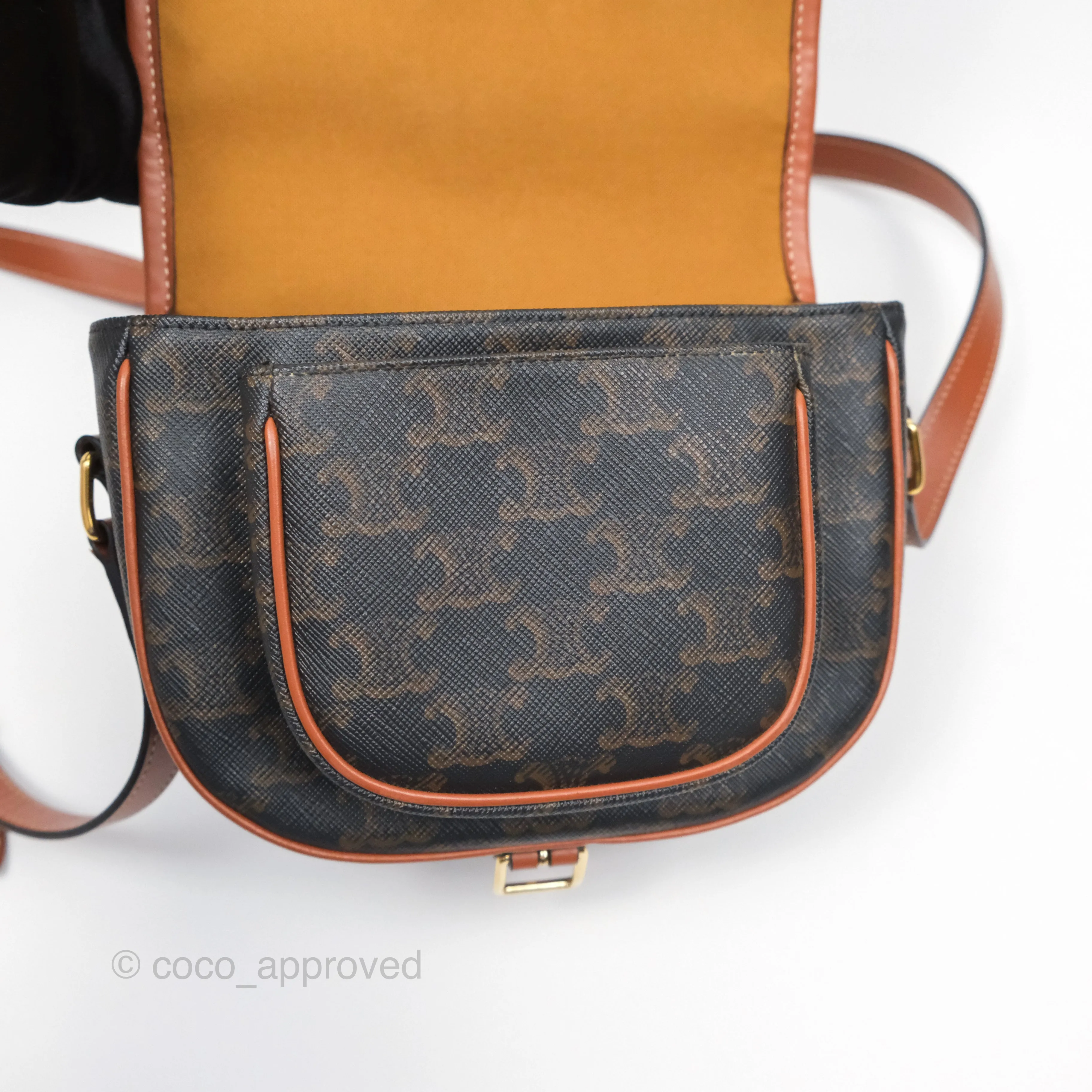 Celine Medium Folco Bag Triomphe Canvas Tan