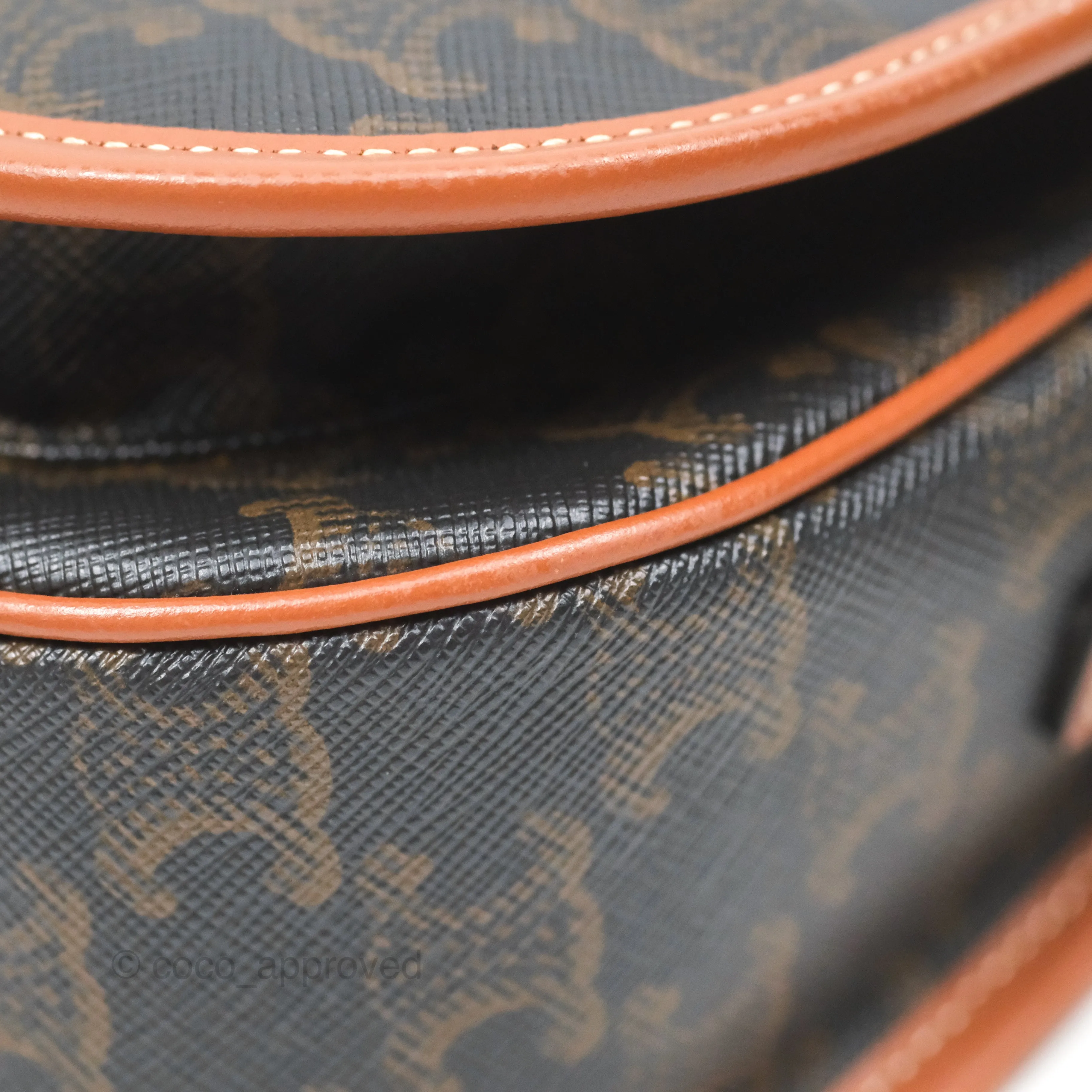 Celine Medium Folco Bag Triomphe Canvas Tan