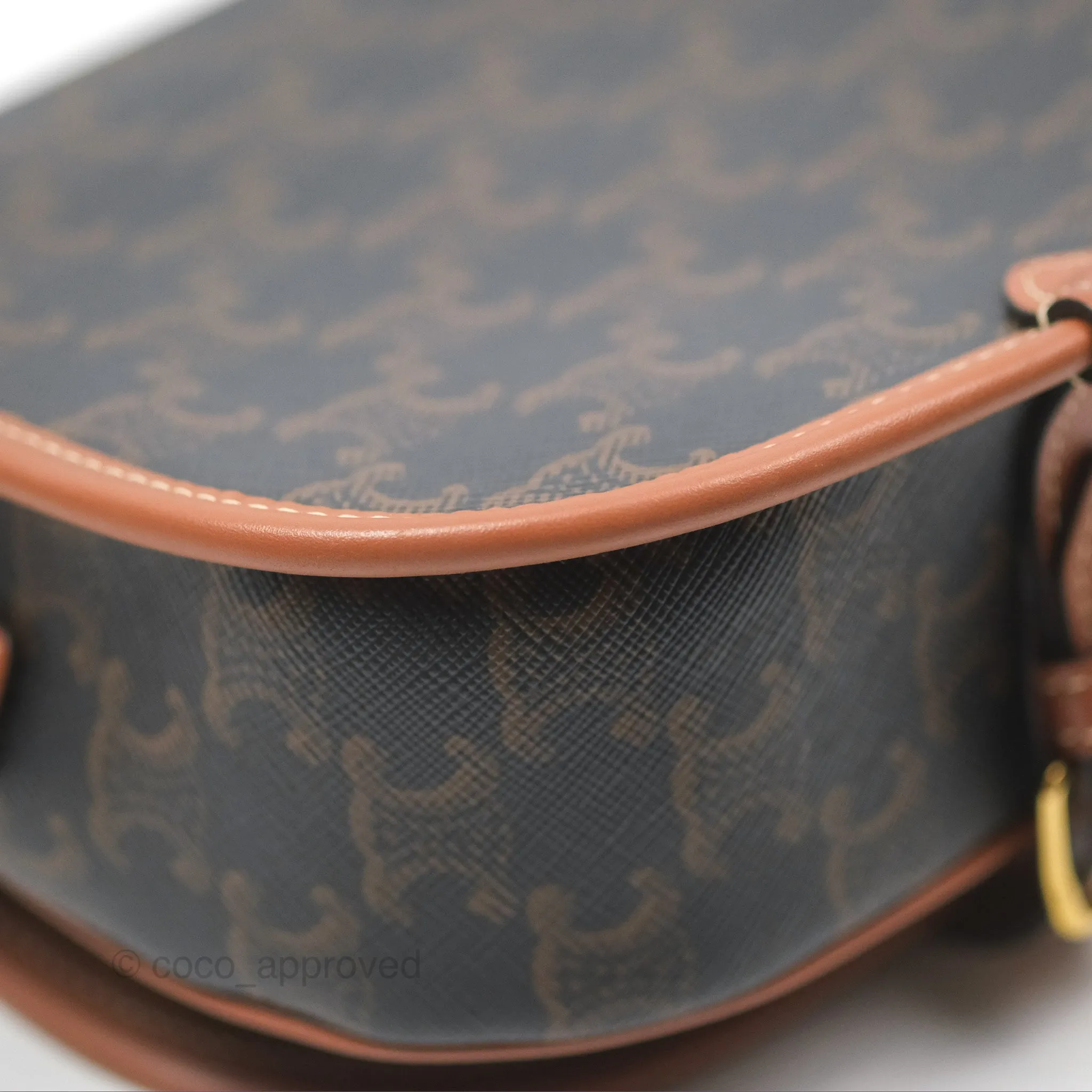 Celine Medium Folco Bag Triomphe Canvas Tan