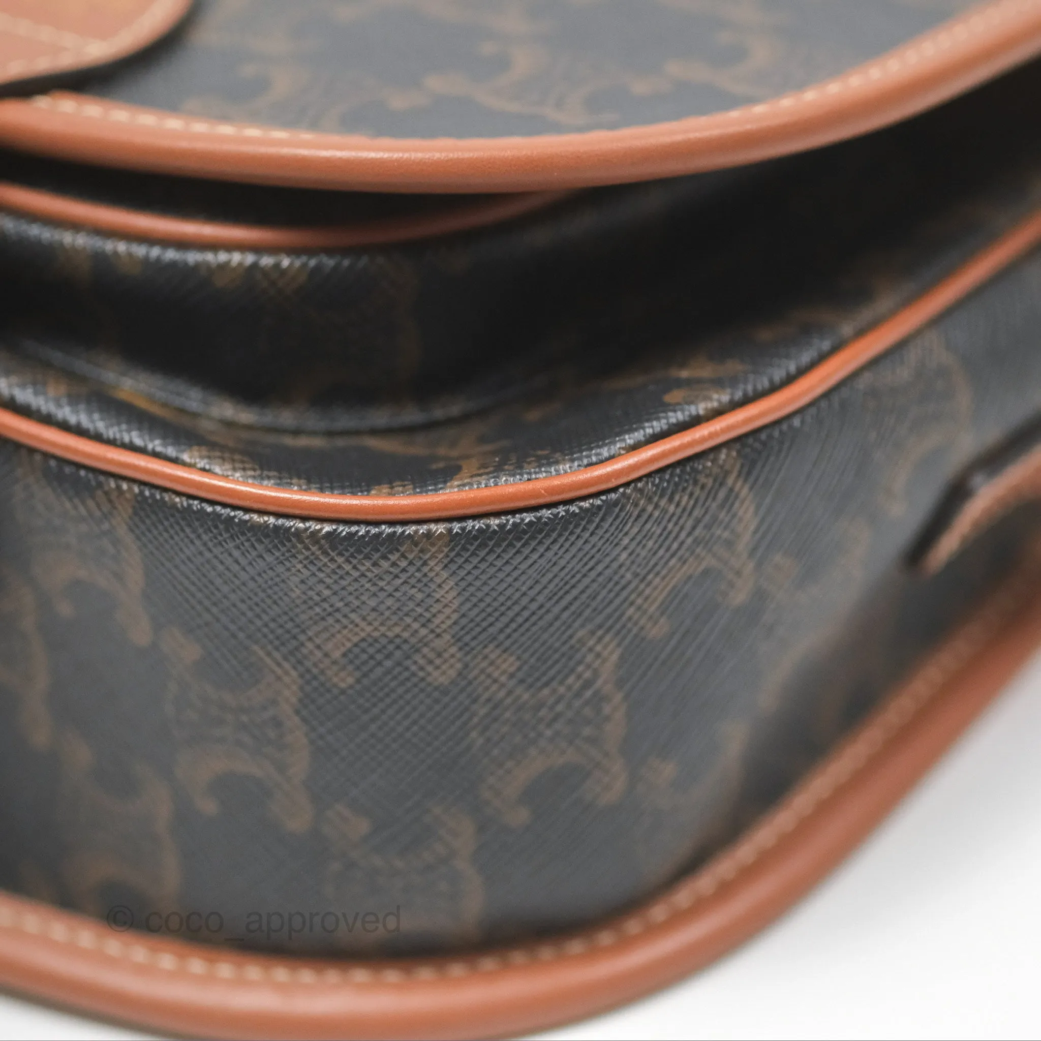 Celine Medium Folco Bag Triomphe Canvas Tan