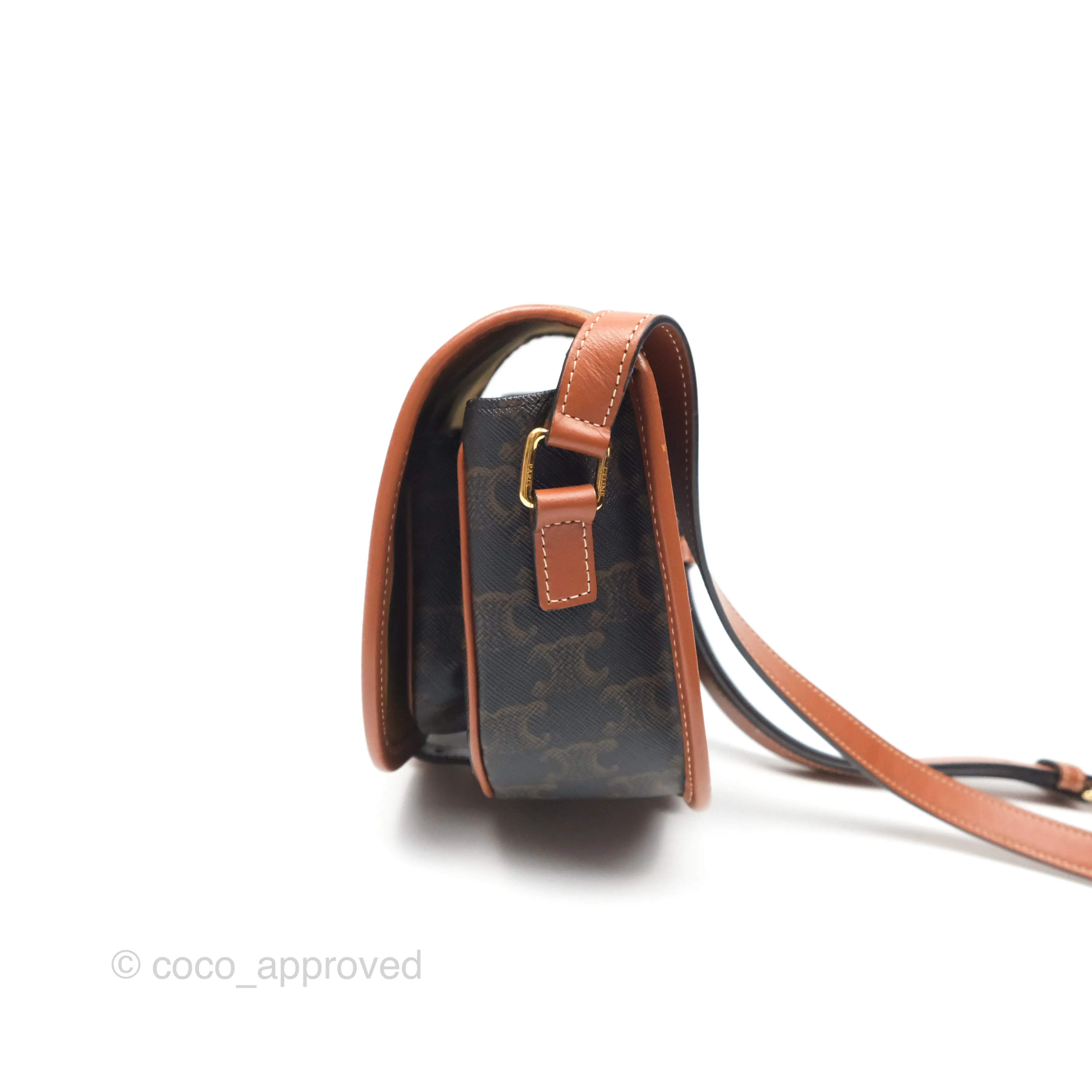 Celine Medium Folco Bag Triomphe Canvas Tan