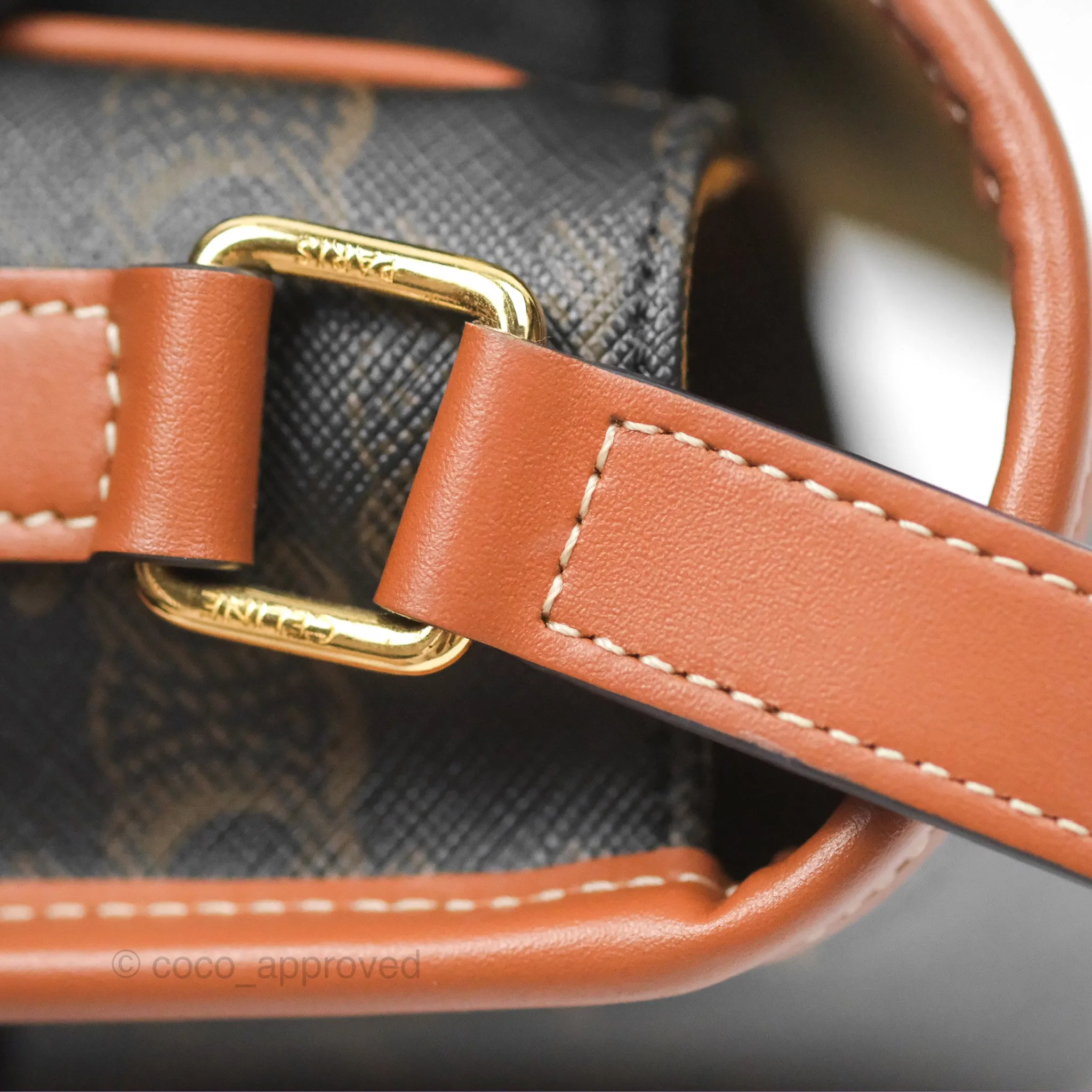 Celine Medium Folco Bag Triomphe Canvas Tan