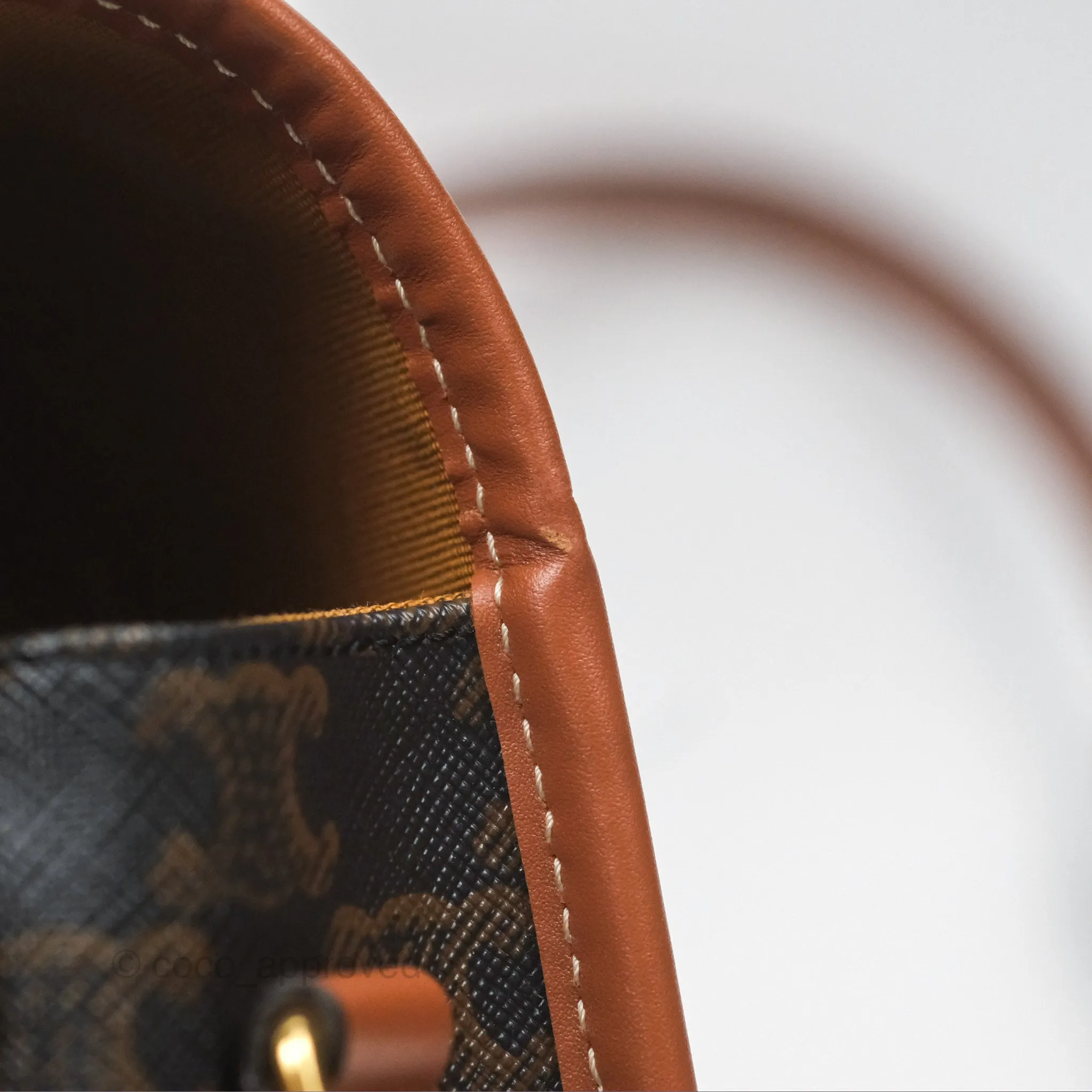 Celine Medium Folco Bag Triomphe Canvas Tan