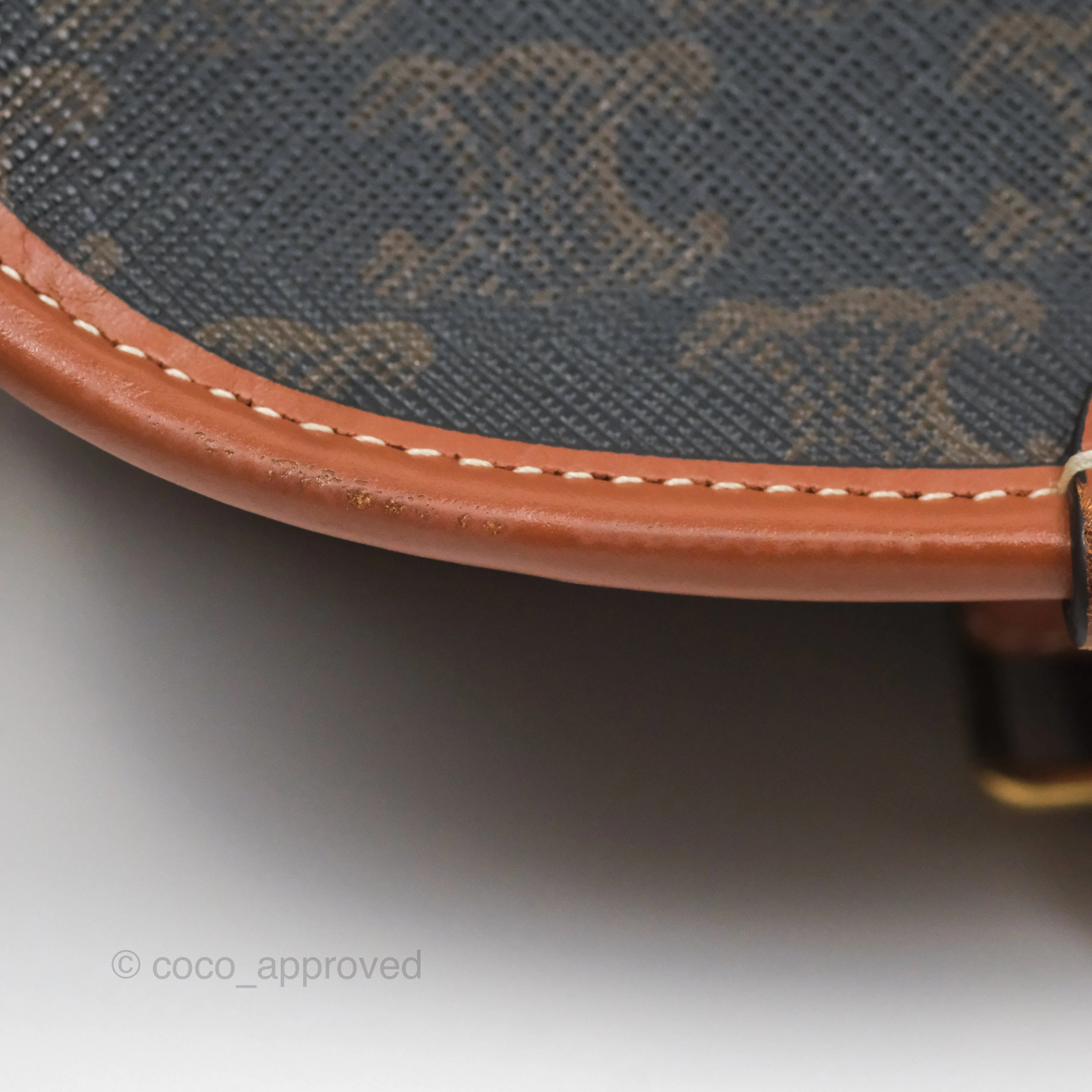 Celine Medium Folco Bag Triomphe Canvas Tan