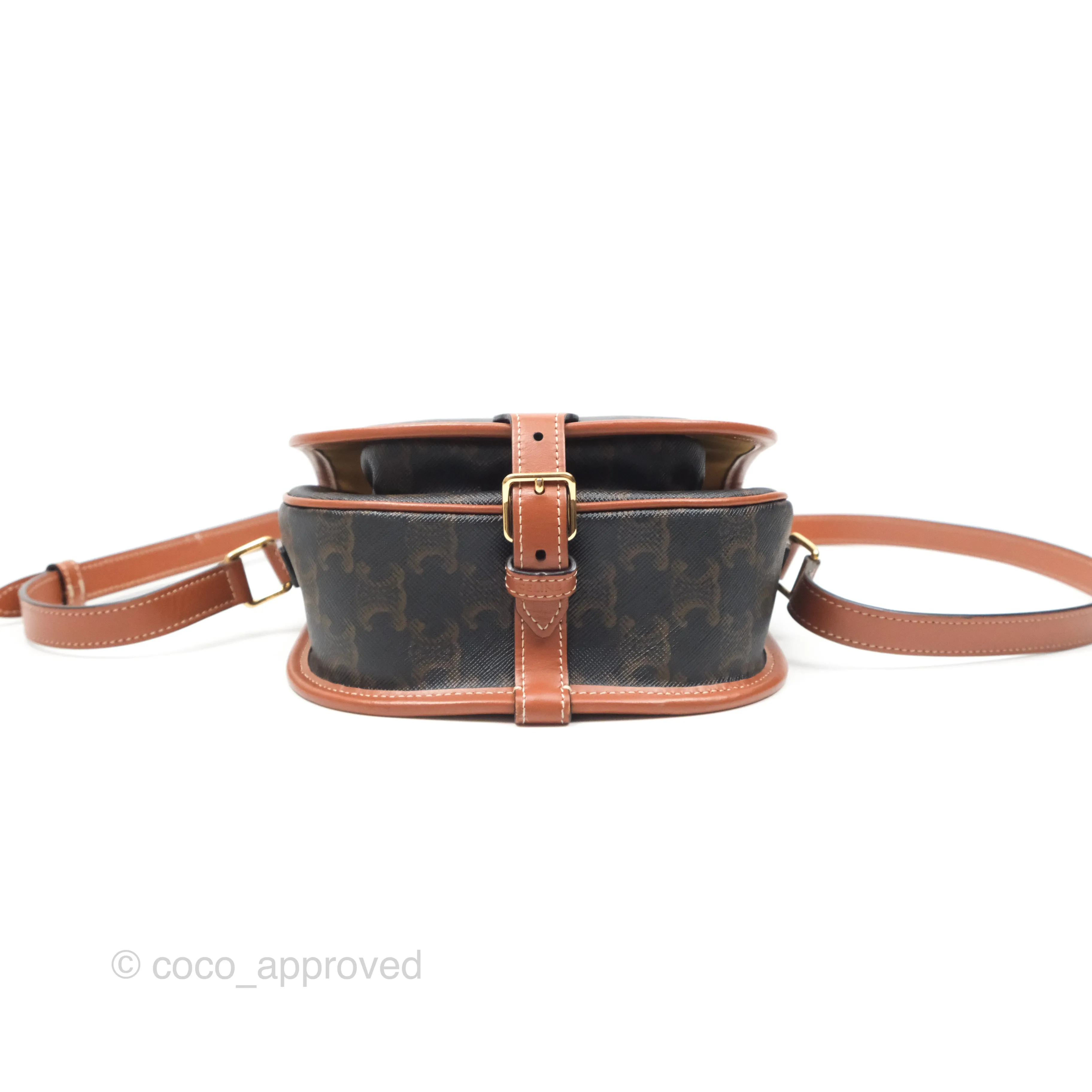 Celine Medium Folco Bag Triomphe Canvas Tan