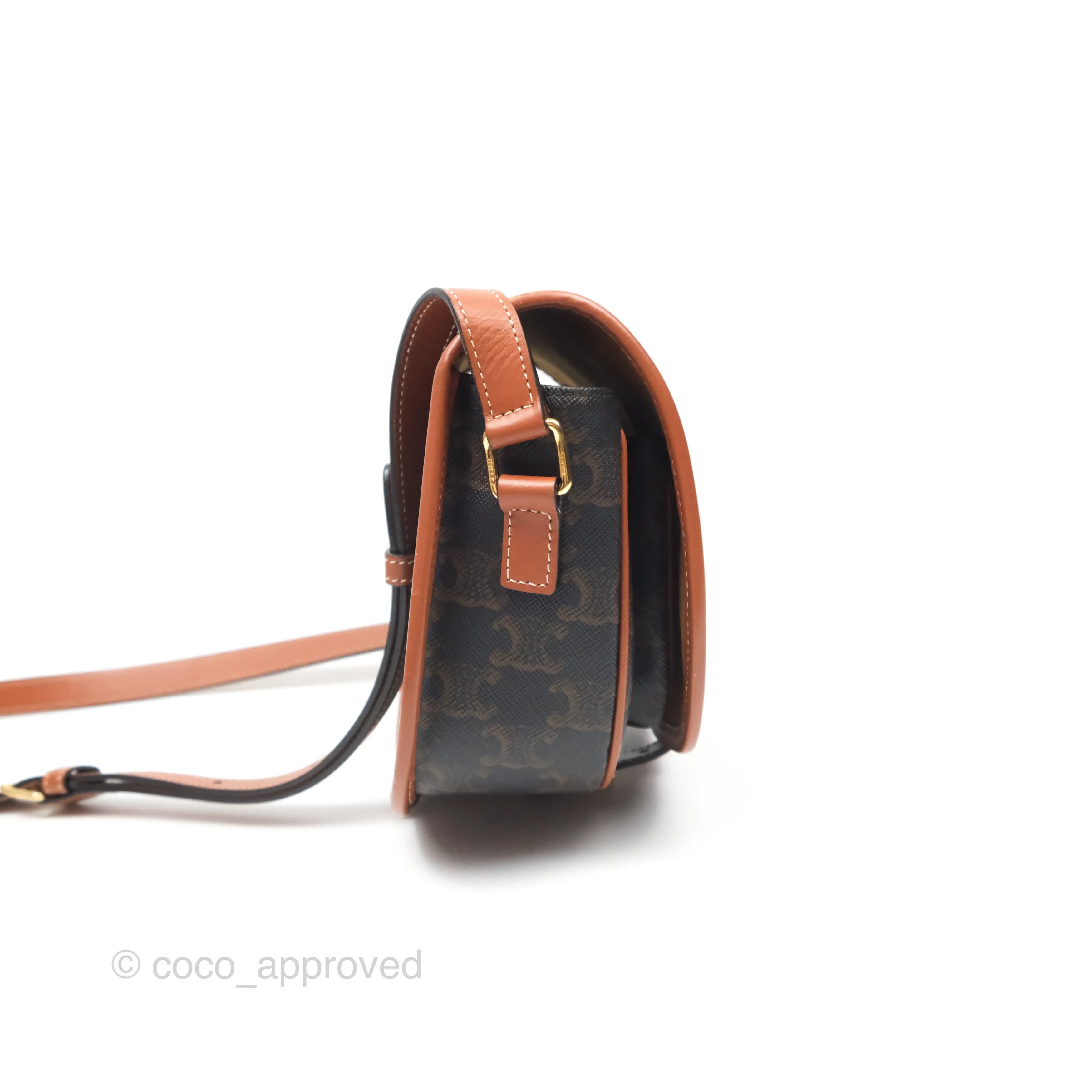 Celine Medium Folco Bag Triomphe Canvas Tan
