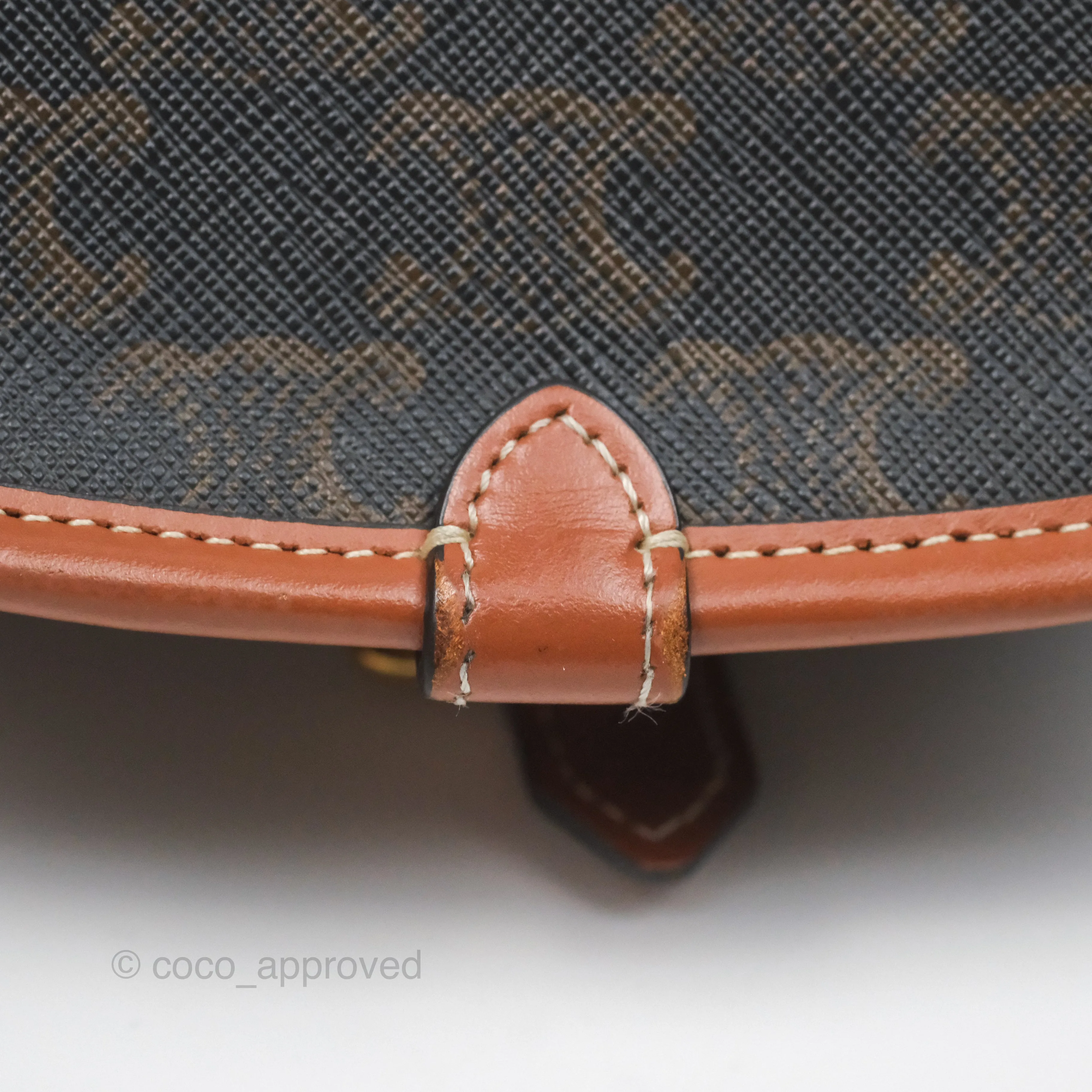 Celine Medium Folco Bag Triomphe Canvas Tan