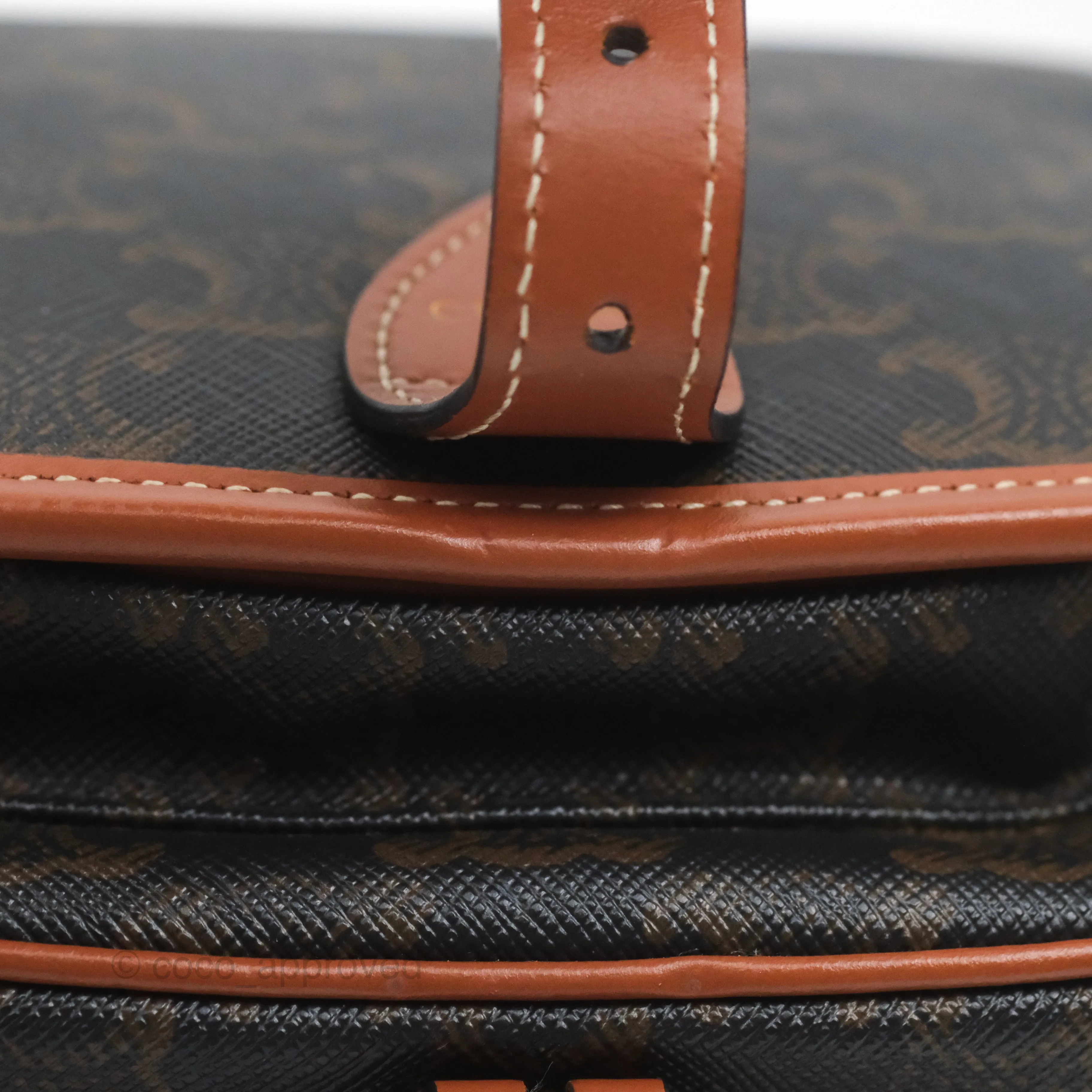 Celine Medium Folco Bag Triomphe Canvas Tan