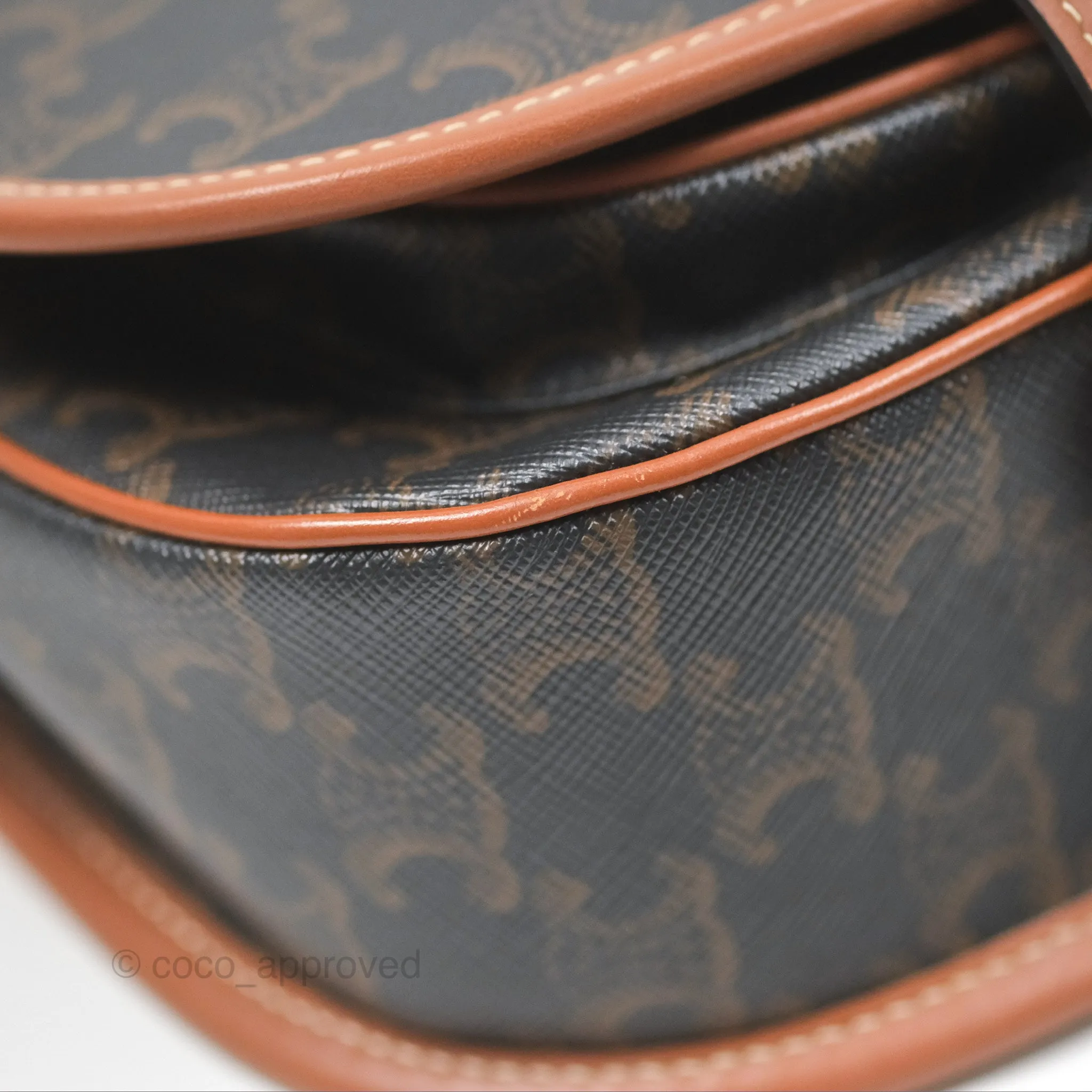 Celine Medium Folco Bag Triomphe Canvas Tan