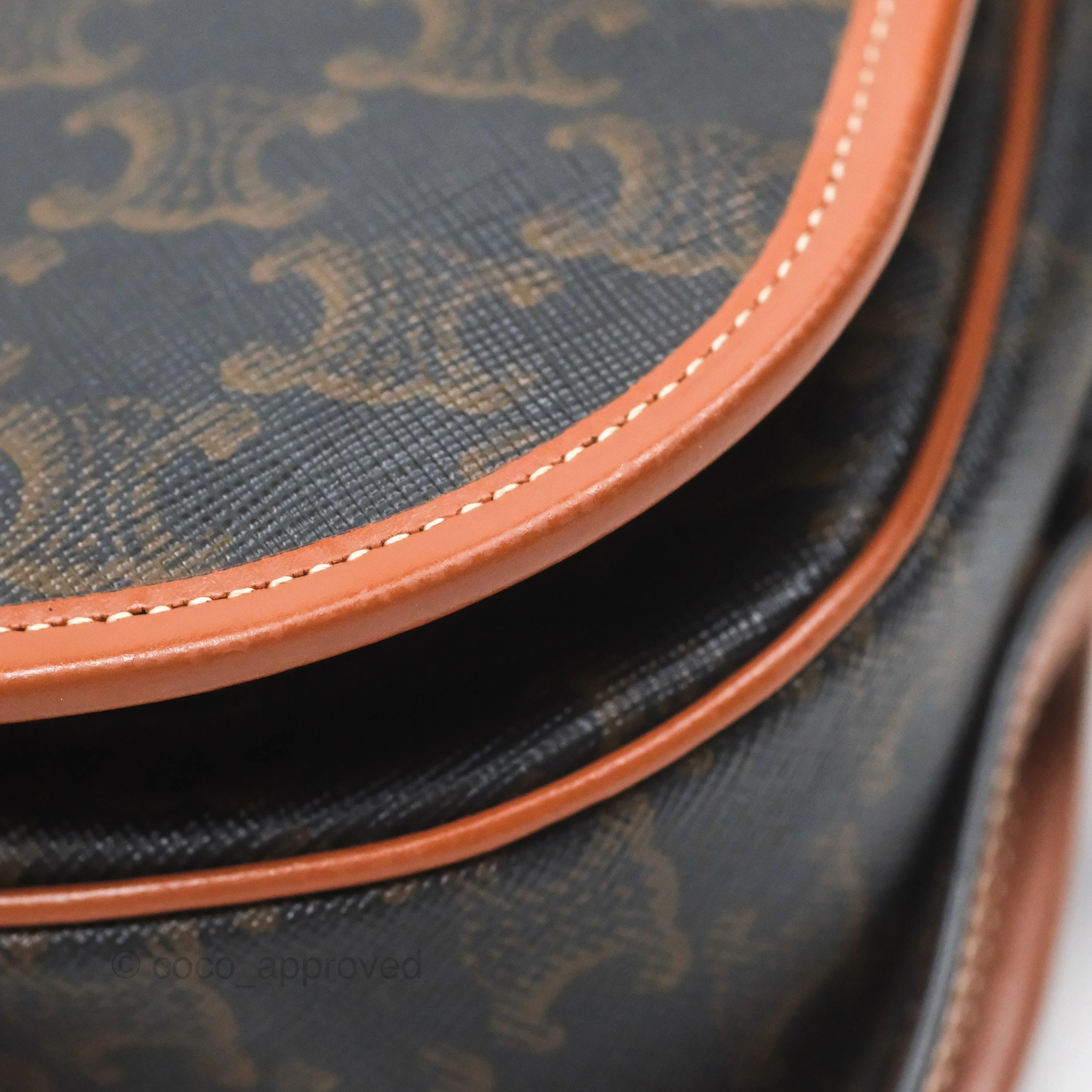 Celine Medium Folco Bag Triomphe Canvas Tan