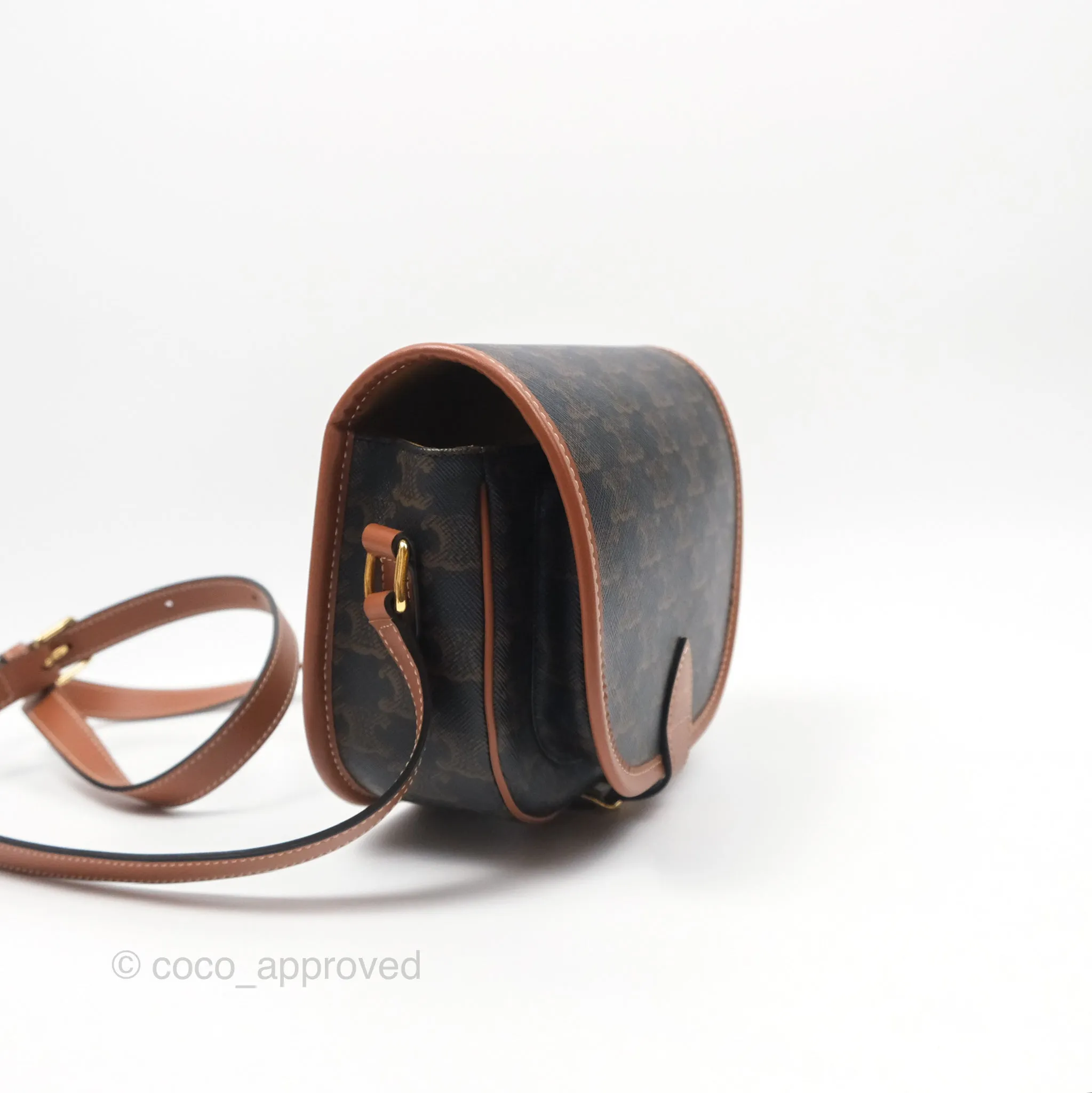 Celine Medium Folco Bag Triomphe Canvas Tan
