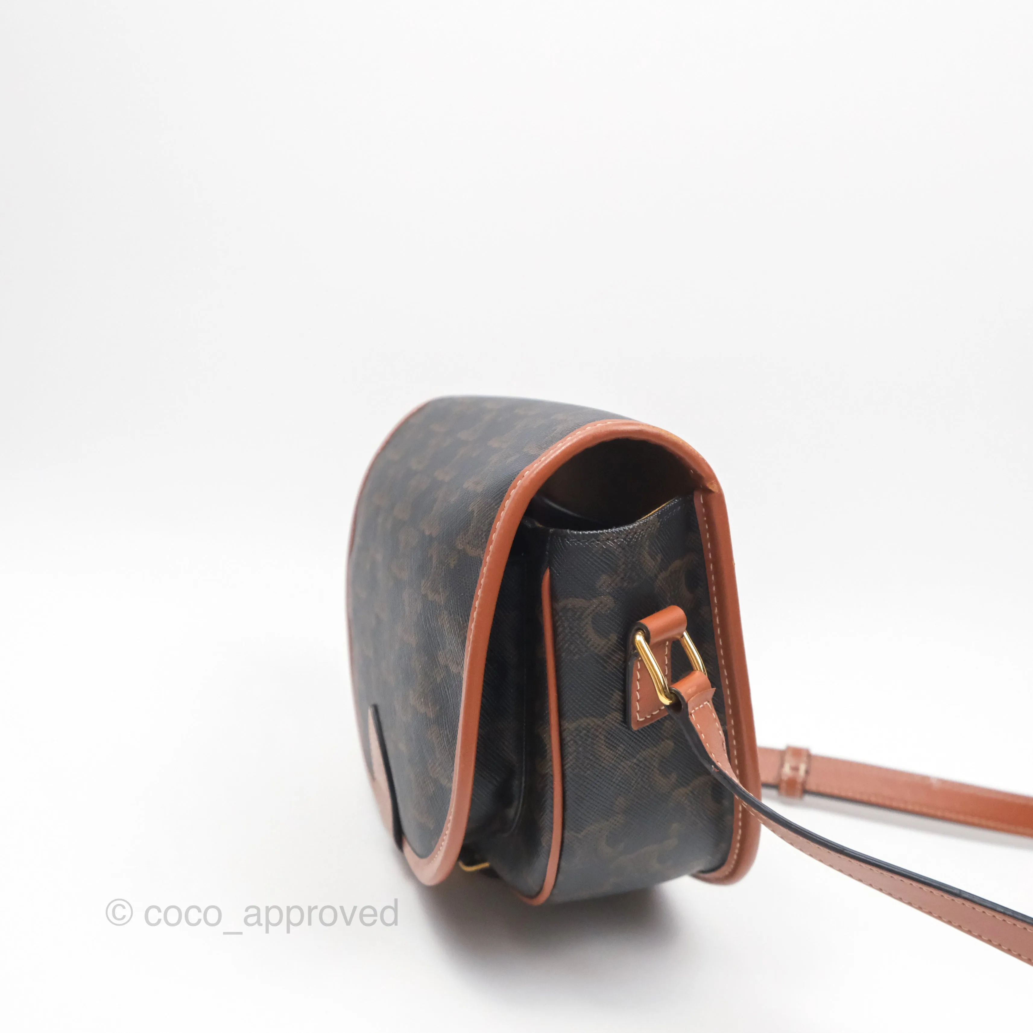 Celine Medium Folco Bag Triomphe Canvas Tan