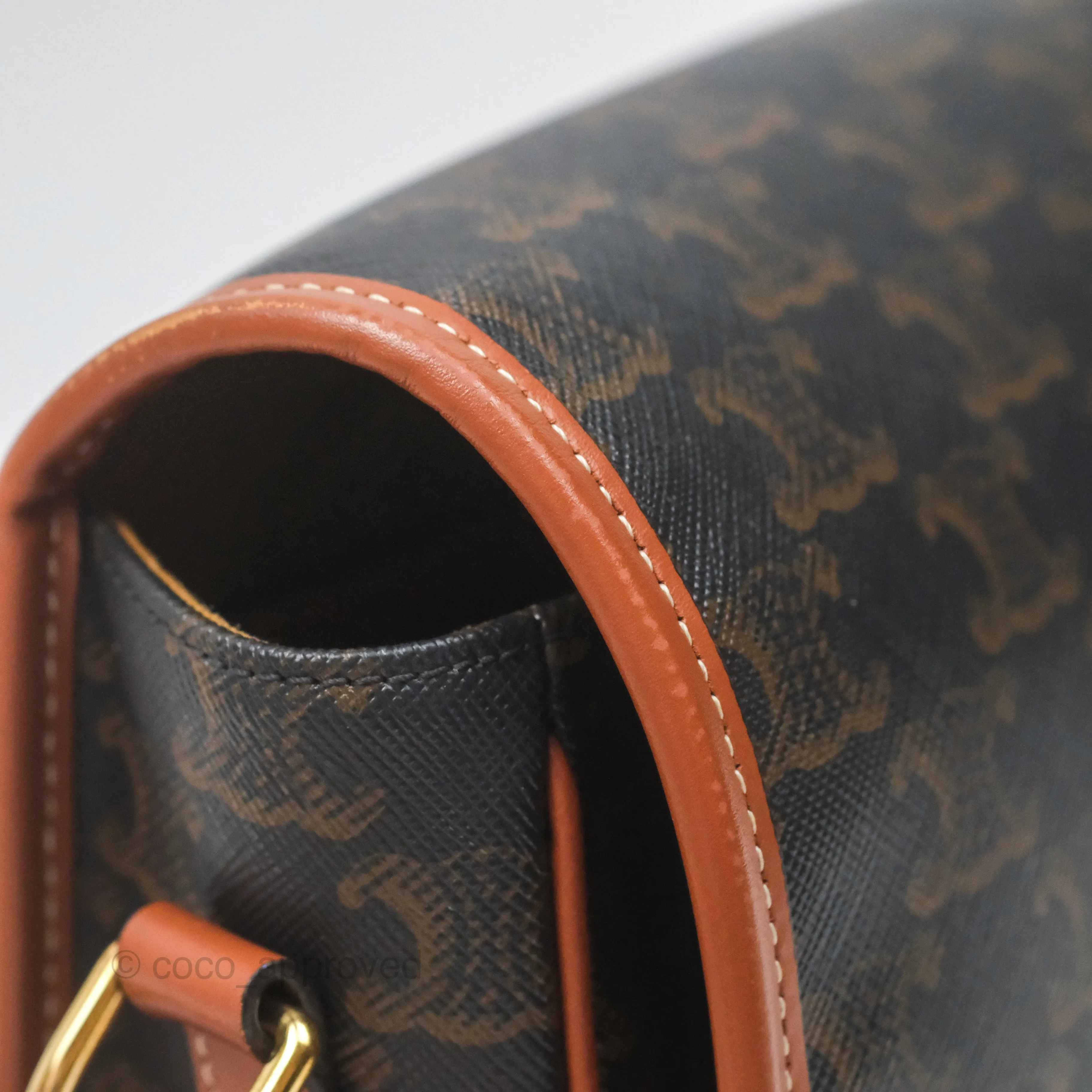 Celine Medium Folco Bag Triomphe Canvas Tan