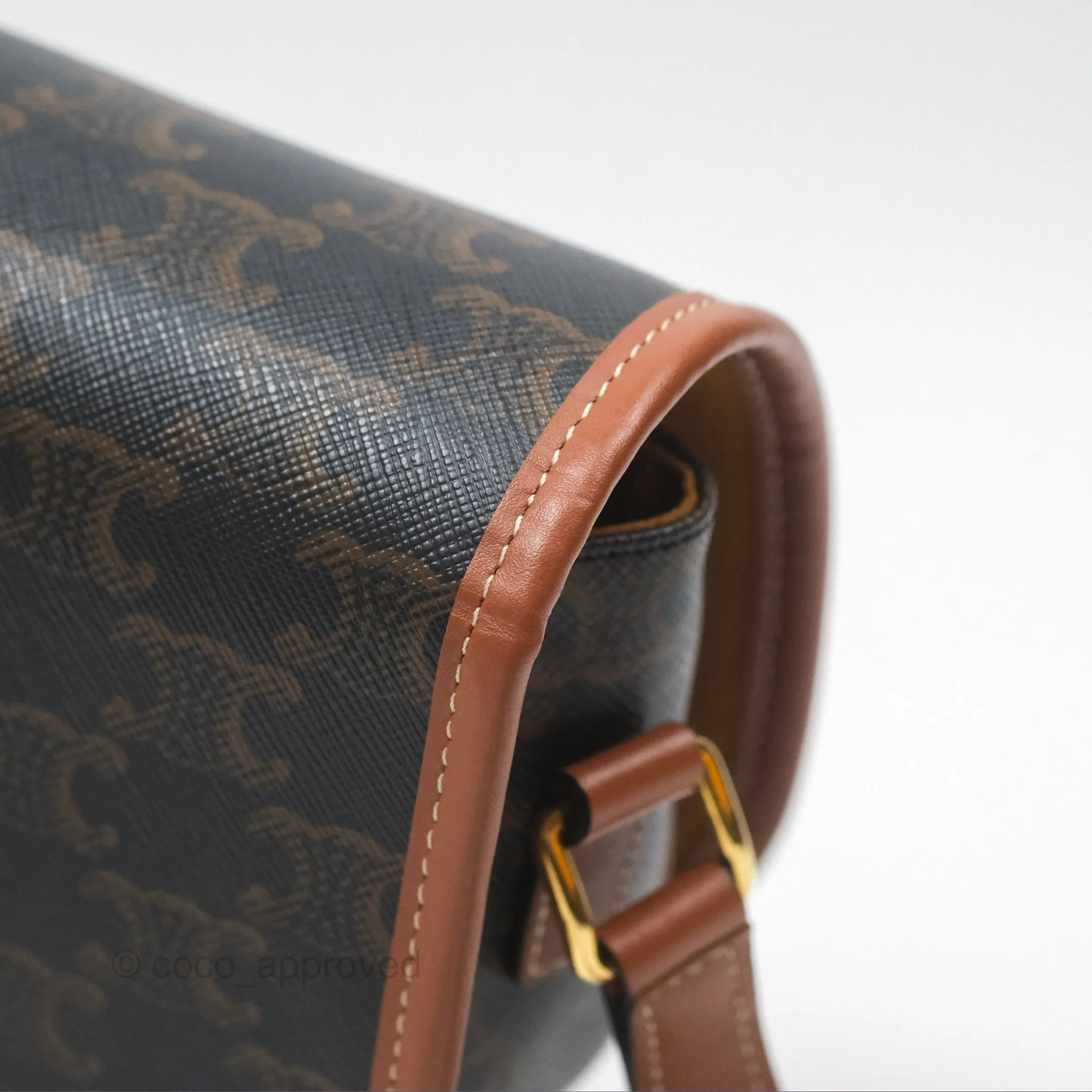 Celine Medium Folco Bag Triomphe Canvas Tan