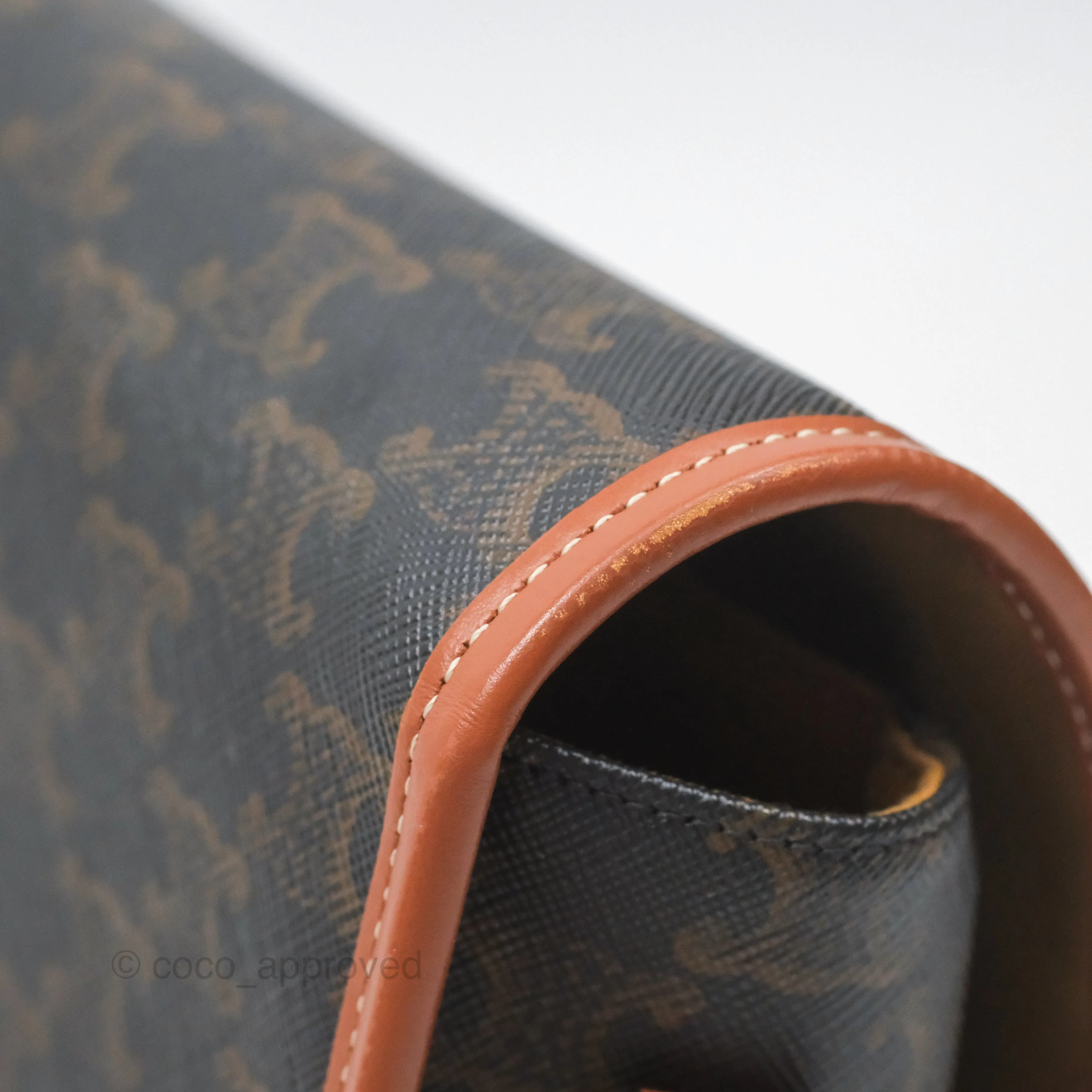 Celine Medium Folco Bag Triomphe Canvas Tan