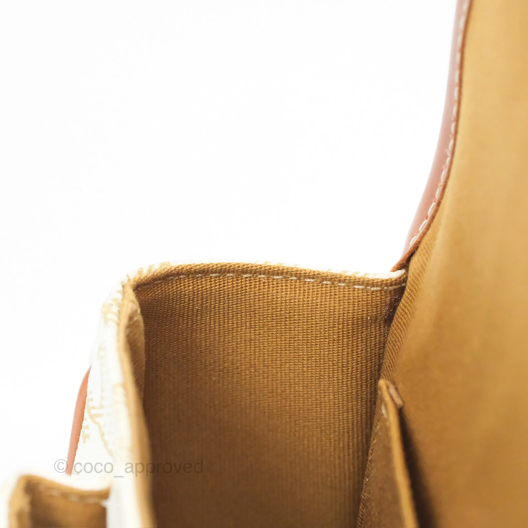 Celine Medium Folco Bag Triomphe Canvas White