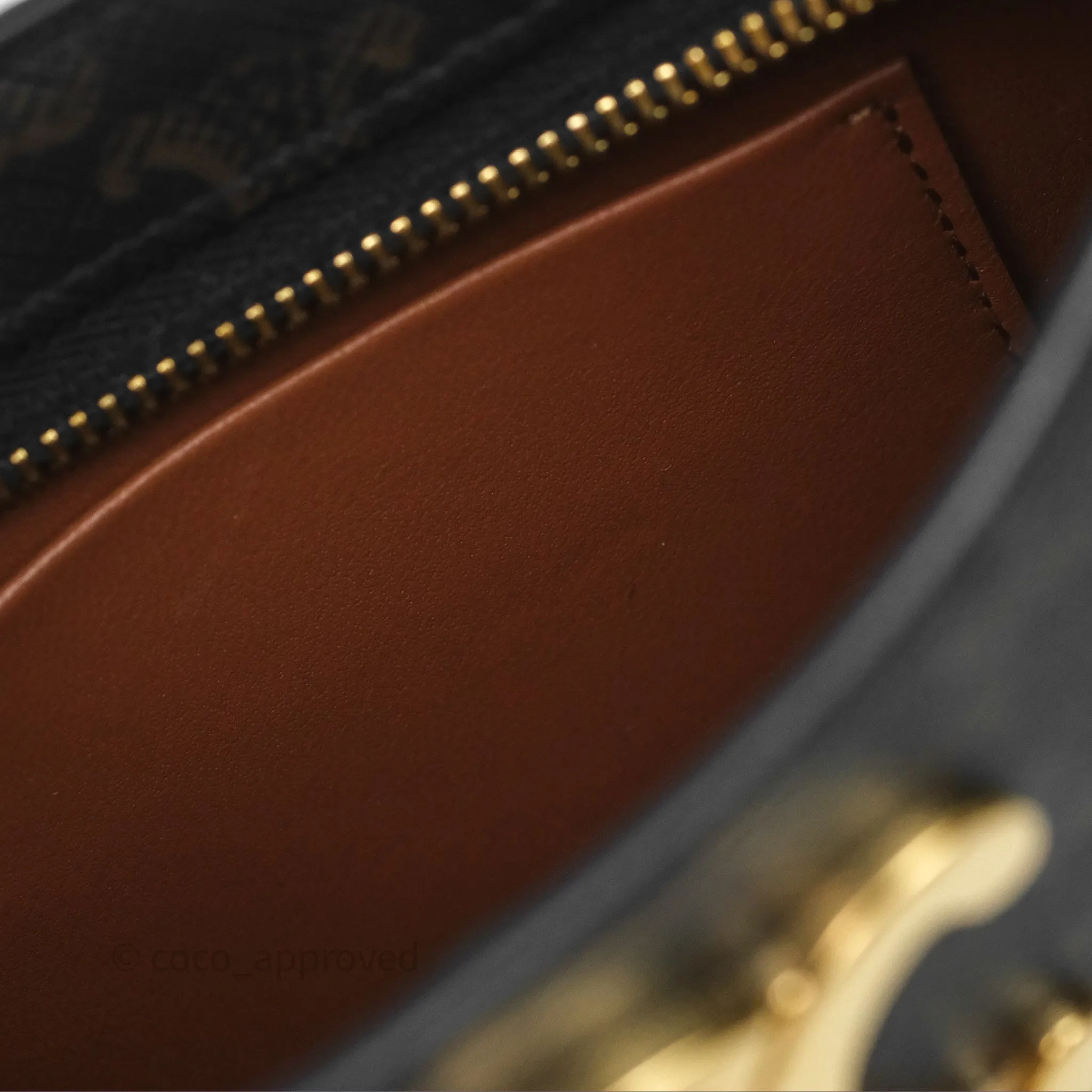 Celine Medium Tilly Bag In Triomphe Canvas and Calfskin Tan