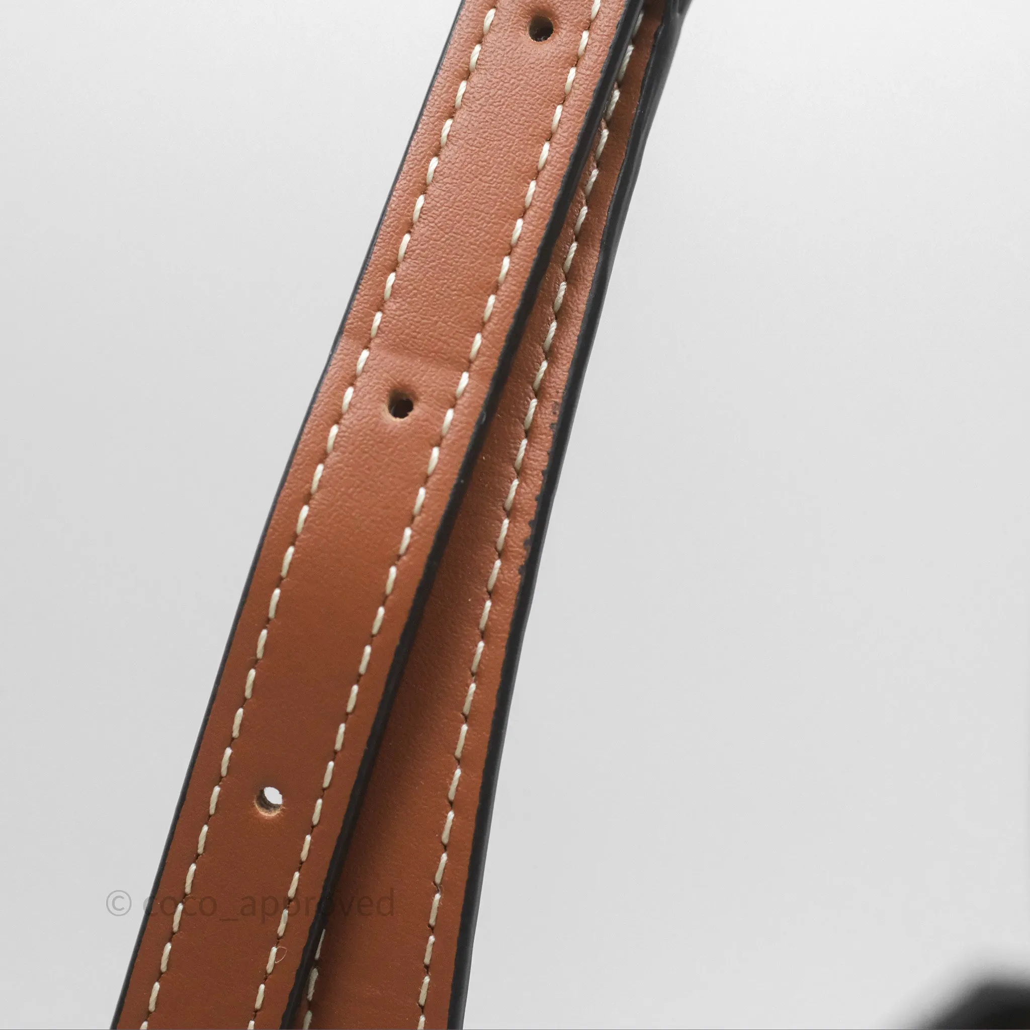 Celine Medium Tilly Bag In Triomphe Canvas and Calfskin Tan