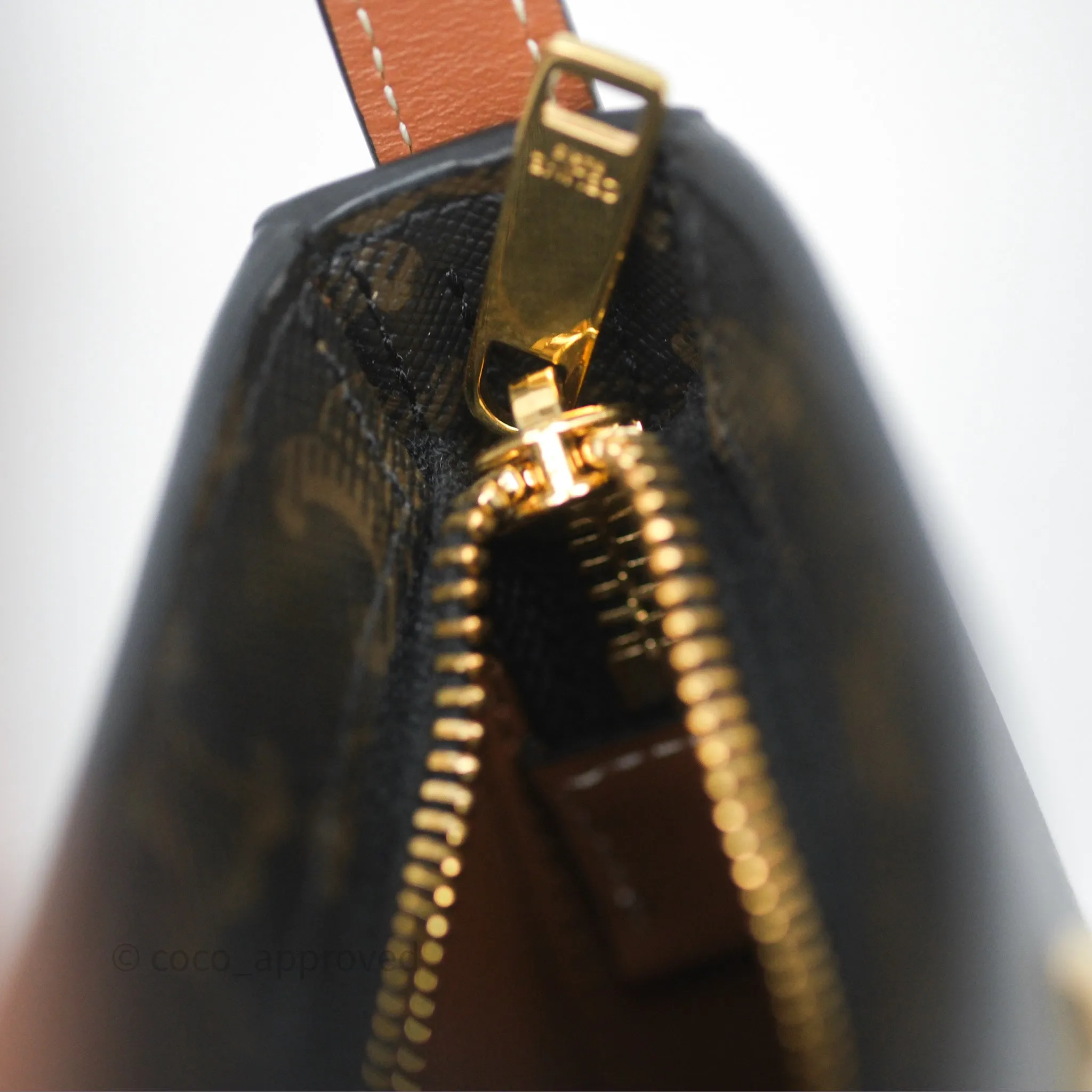 Celine Medium Tilly Bag In Triomphe Canvas and Calfskin Tan