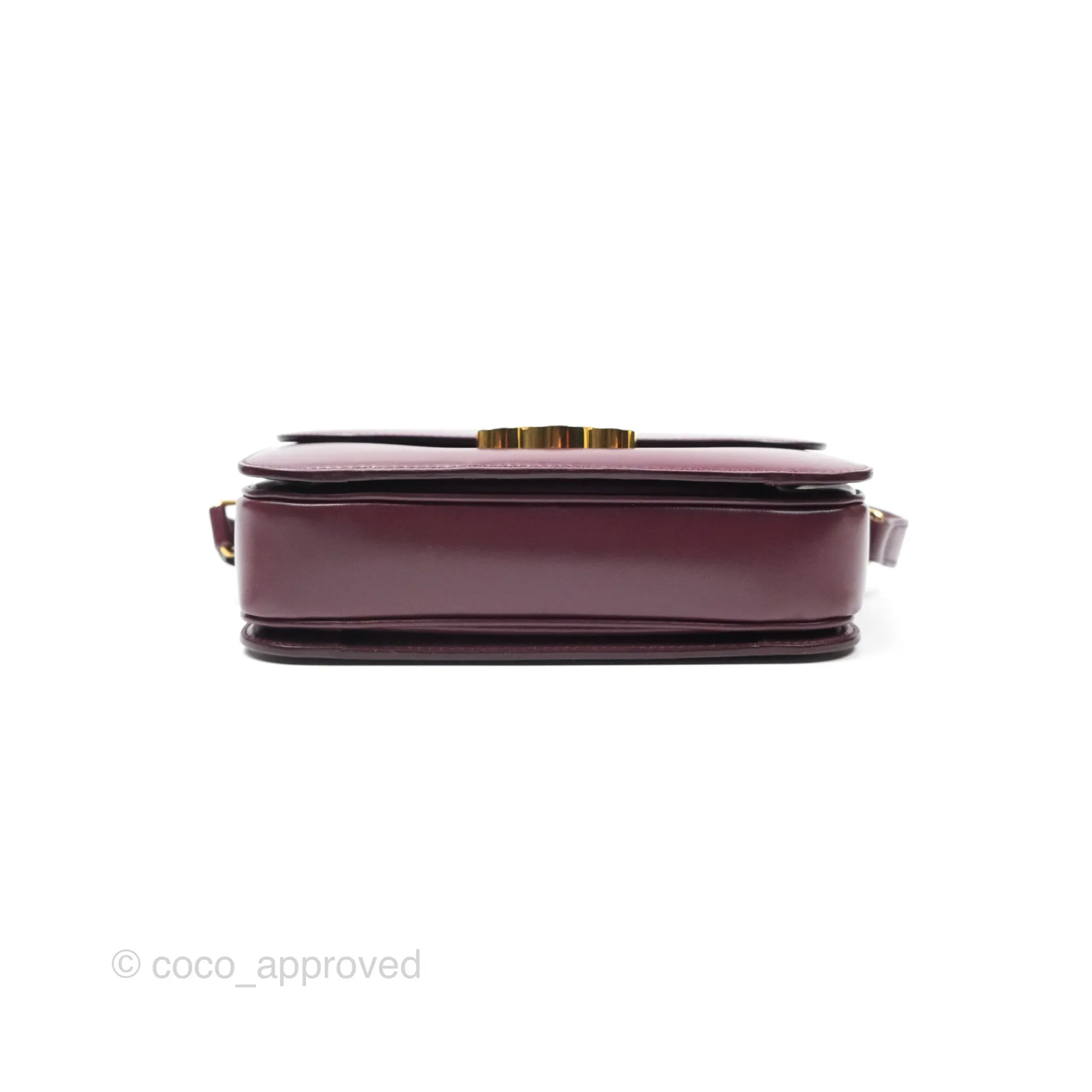 Celine Medium Triomphe Acai Burgundy Shiny Calfskin