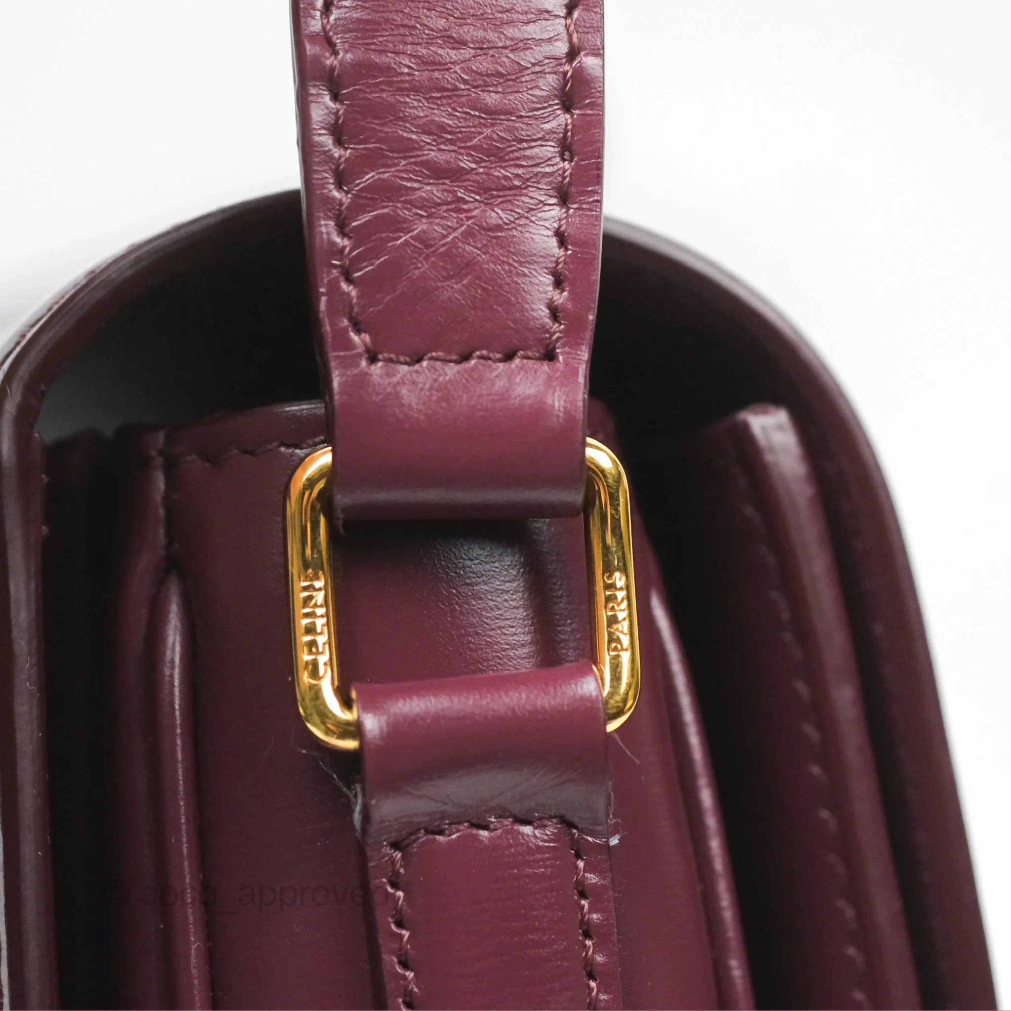 Celine Medium Triomphe Acai Burgundy Shiny Calfskin