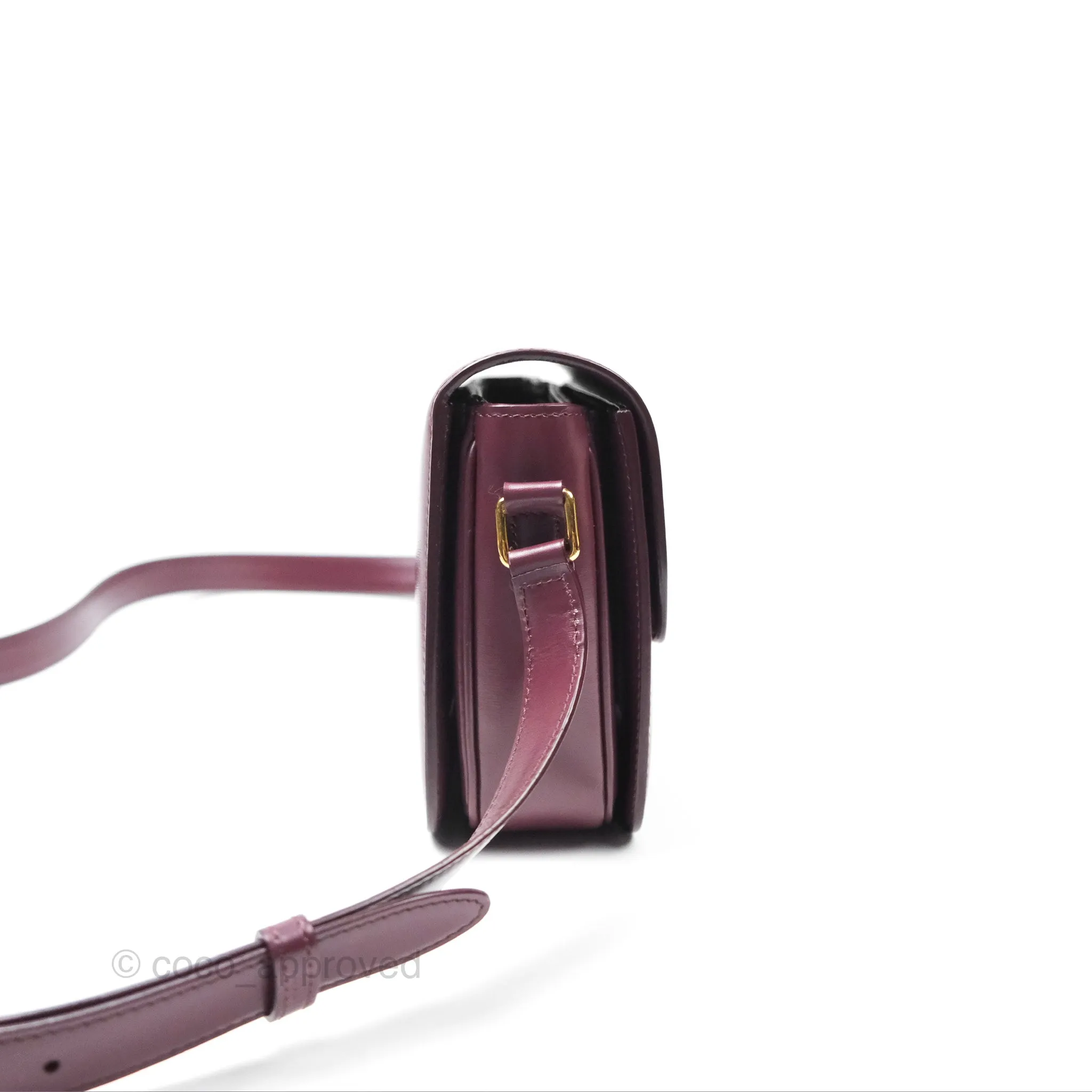 Celine Medium Triomphe Acai Burgundy Shiny Calfskin