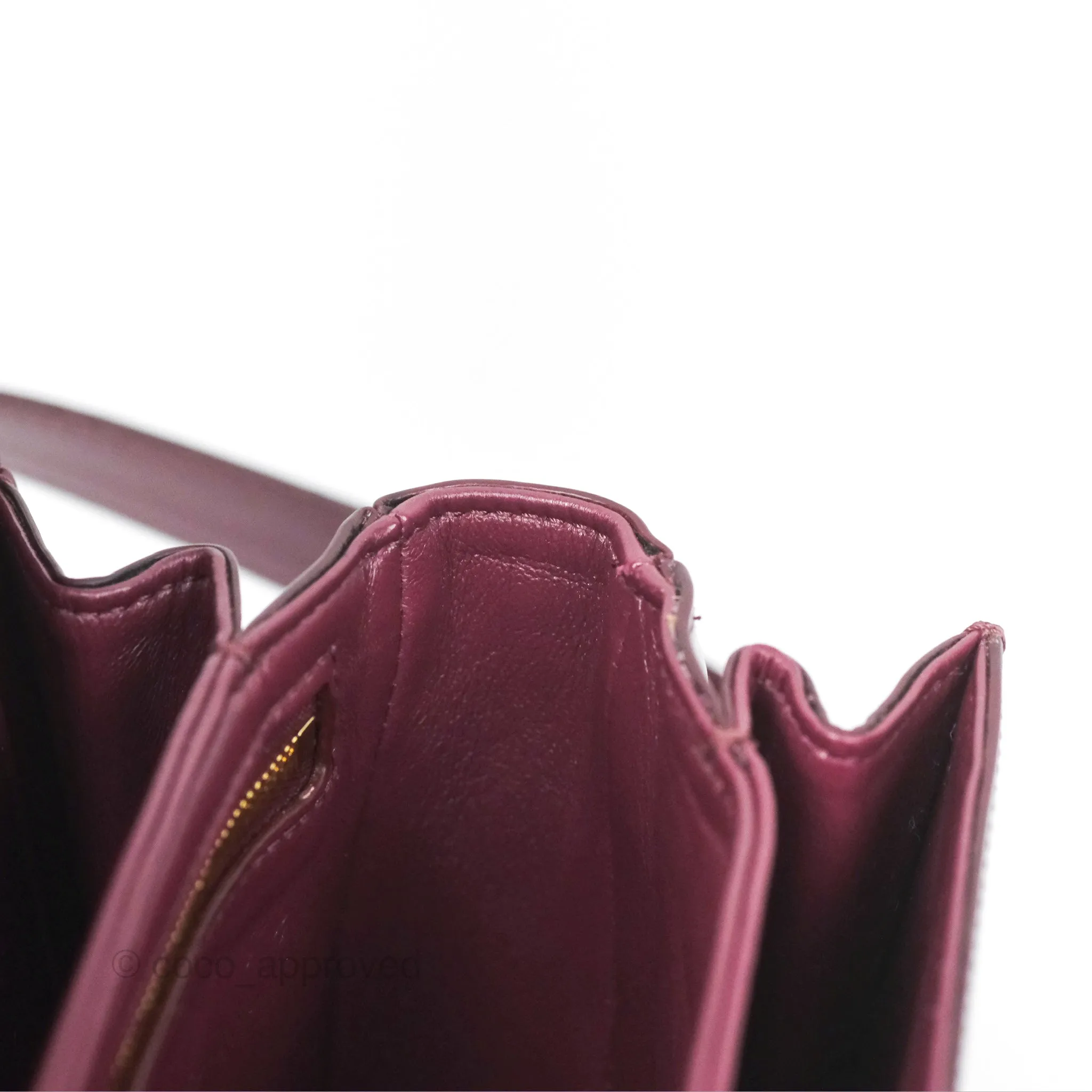 Celine Medium Triomphe Acai Burgundy Shiny Calfskin