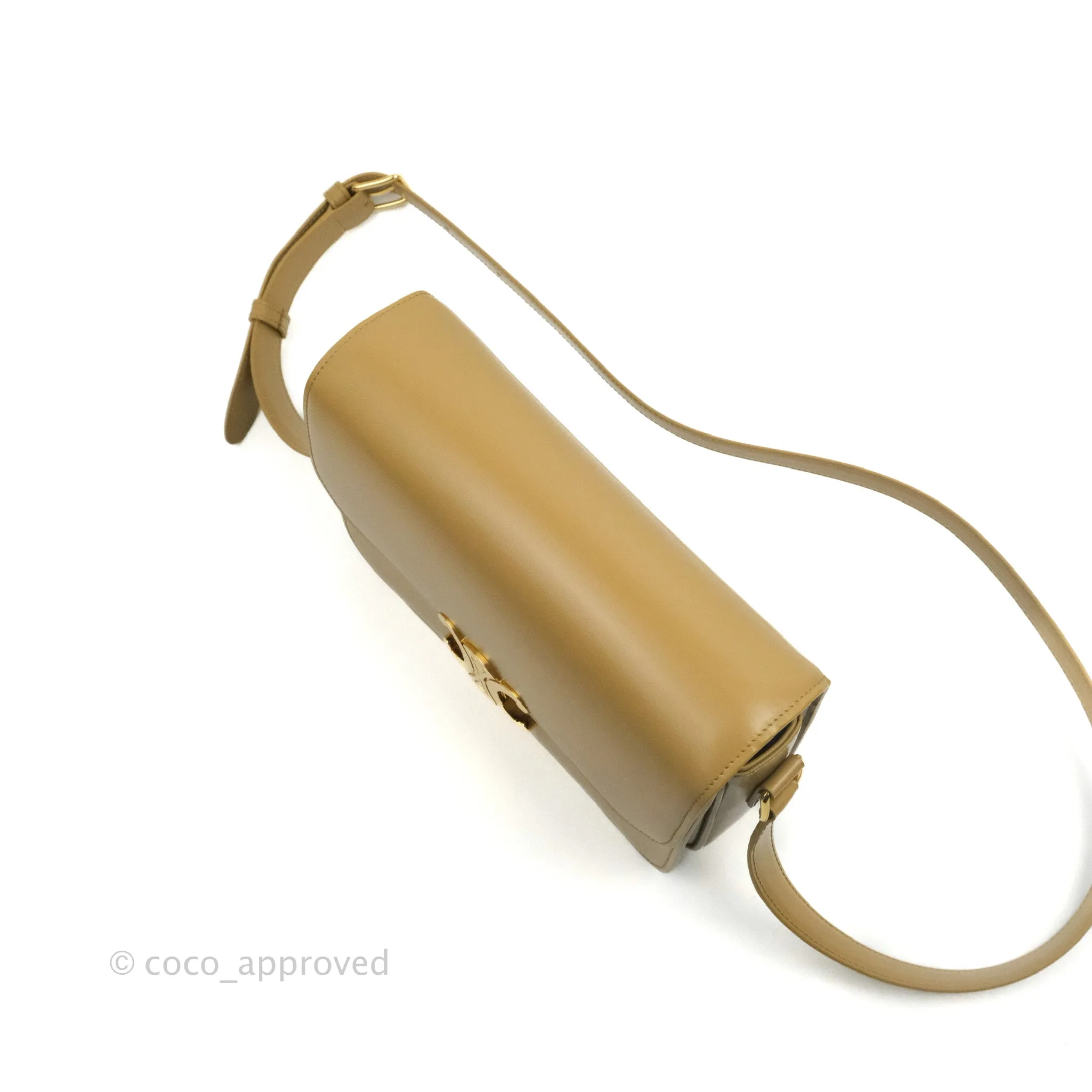 Celine Medium Triomphe Bag Olive Shiny Calfskin
